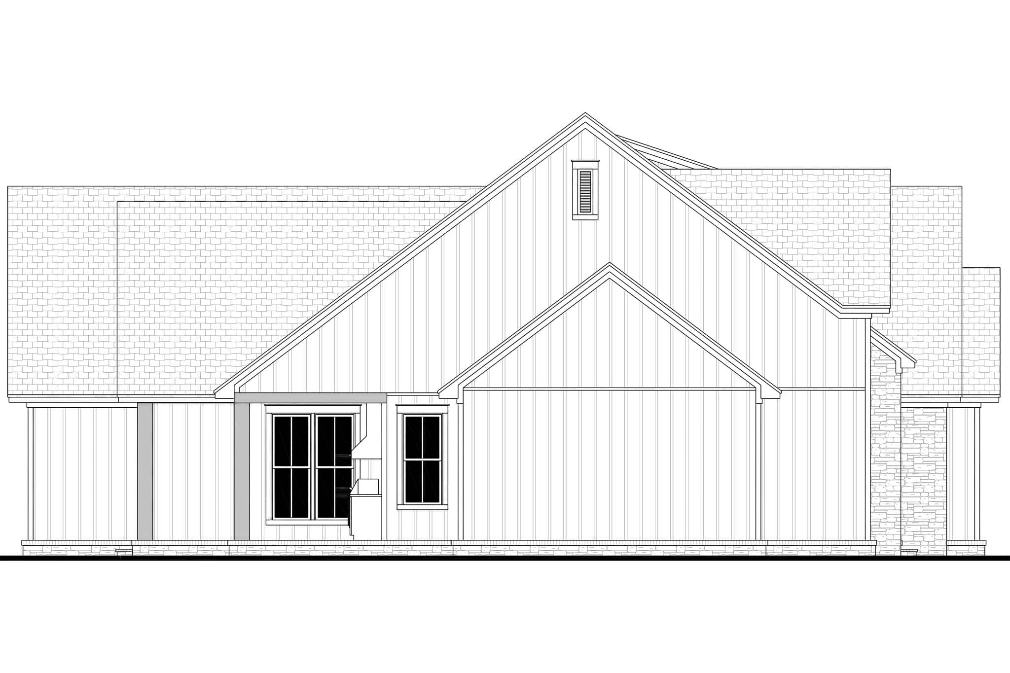 Home Plan Left Elevation of this 3-Bedroom,2383 Sq Ft Plan -142-1572