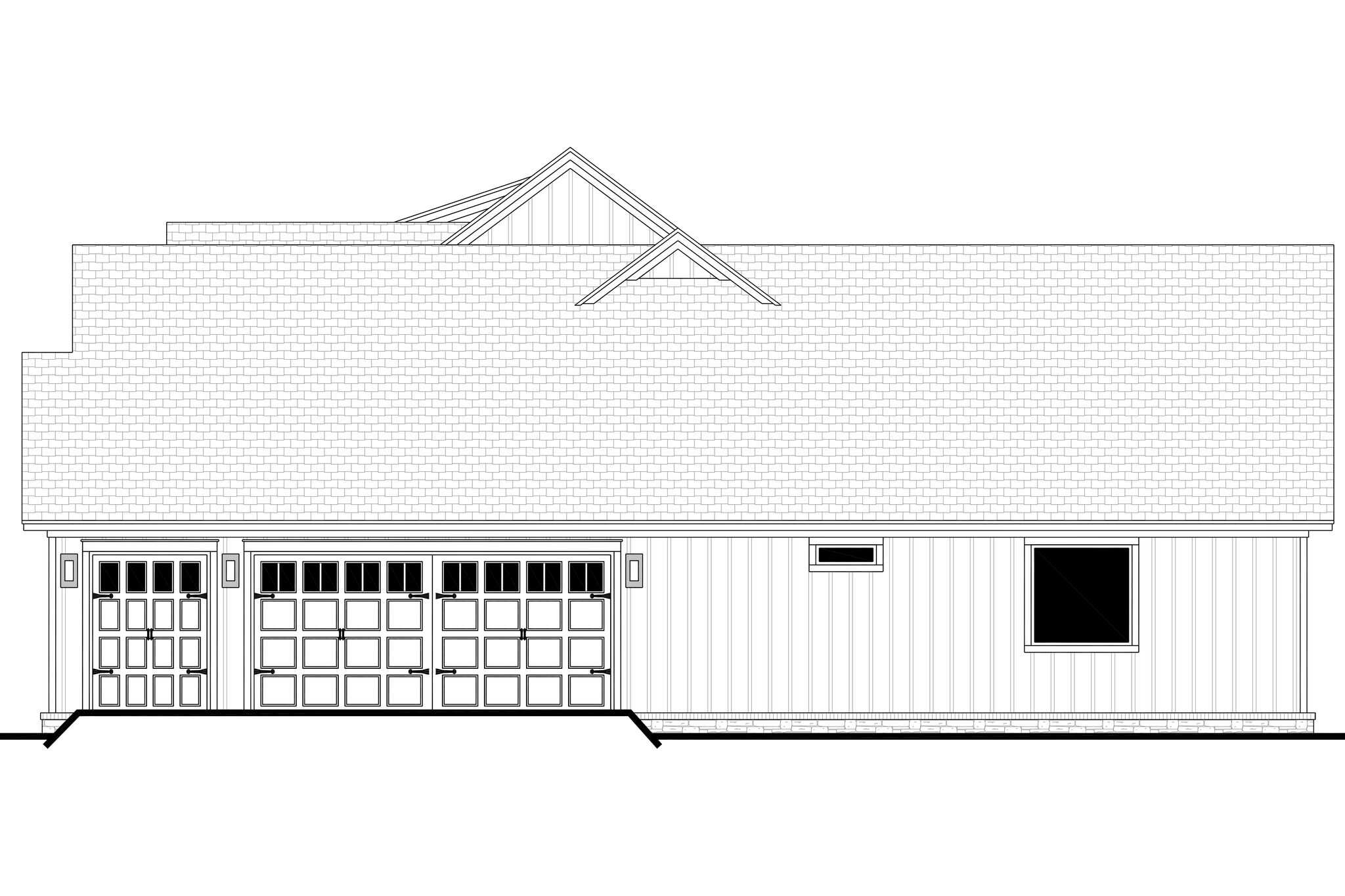 Home Plan Right Elevation of this 3-Bedroom,2383 Sq Ft Plan -142-1572