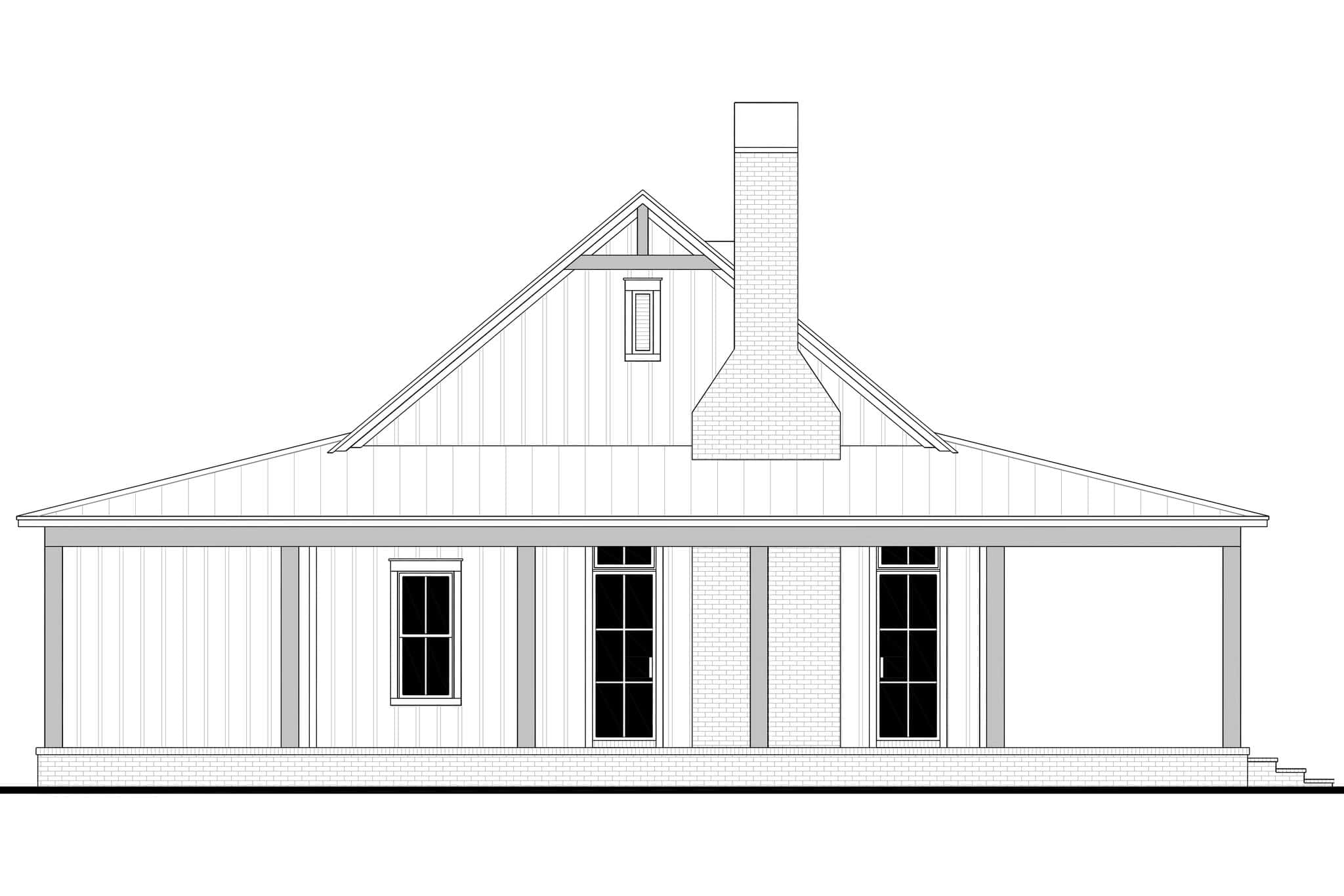 Home Plan Left Elevation of this 4-Bedroom,2096 Sq Ft Plan -142-1573