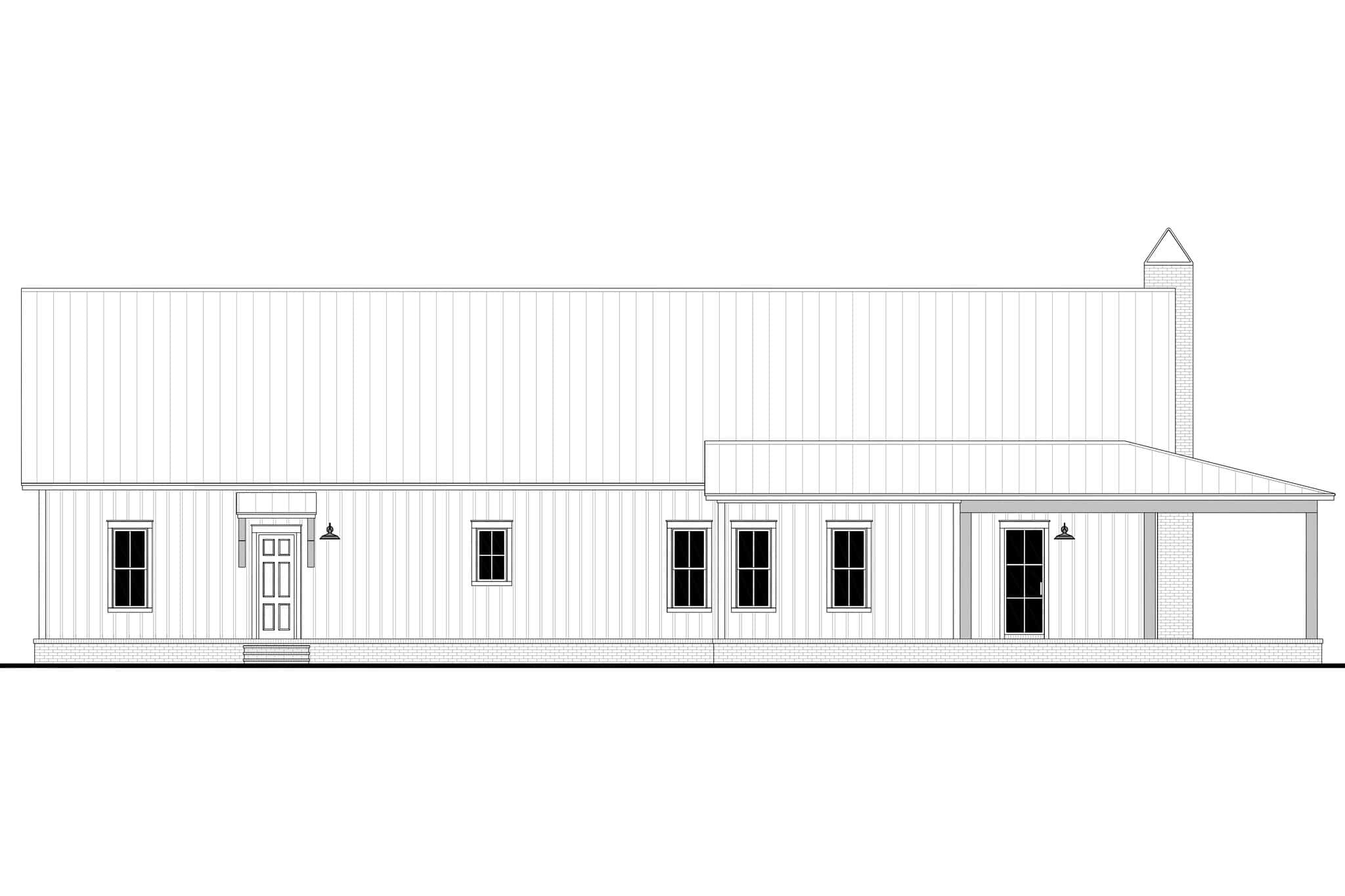 Home Plan Rear Elevation of this 4-Bedroom,2096 Sq Ft Plan -142-1573