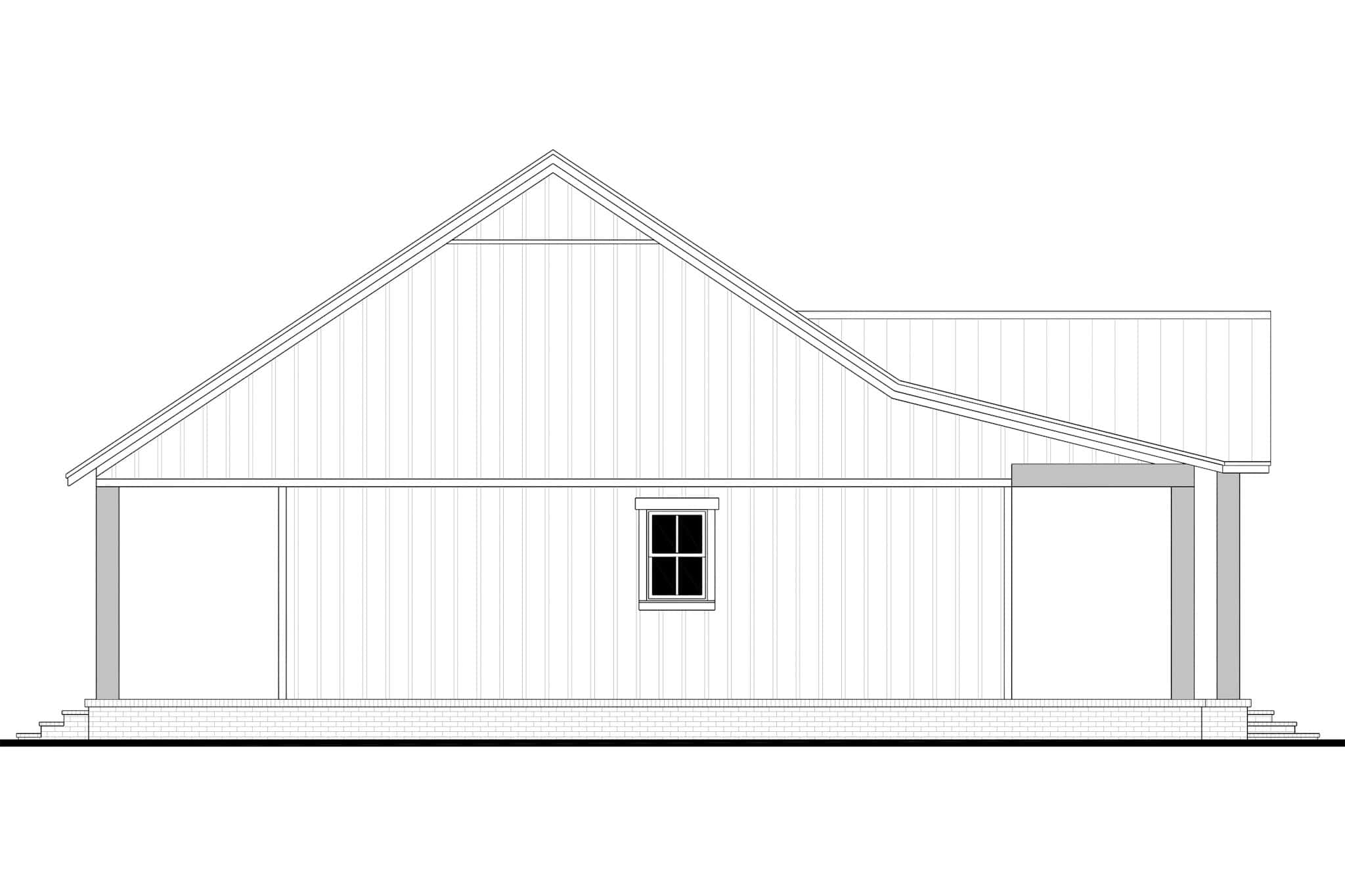 Home Plan Left Elevation of this 2-Bedroom,965 Sq Ft Plan -142-1574