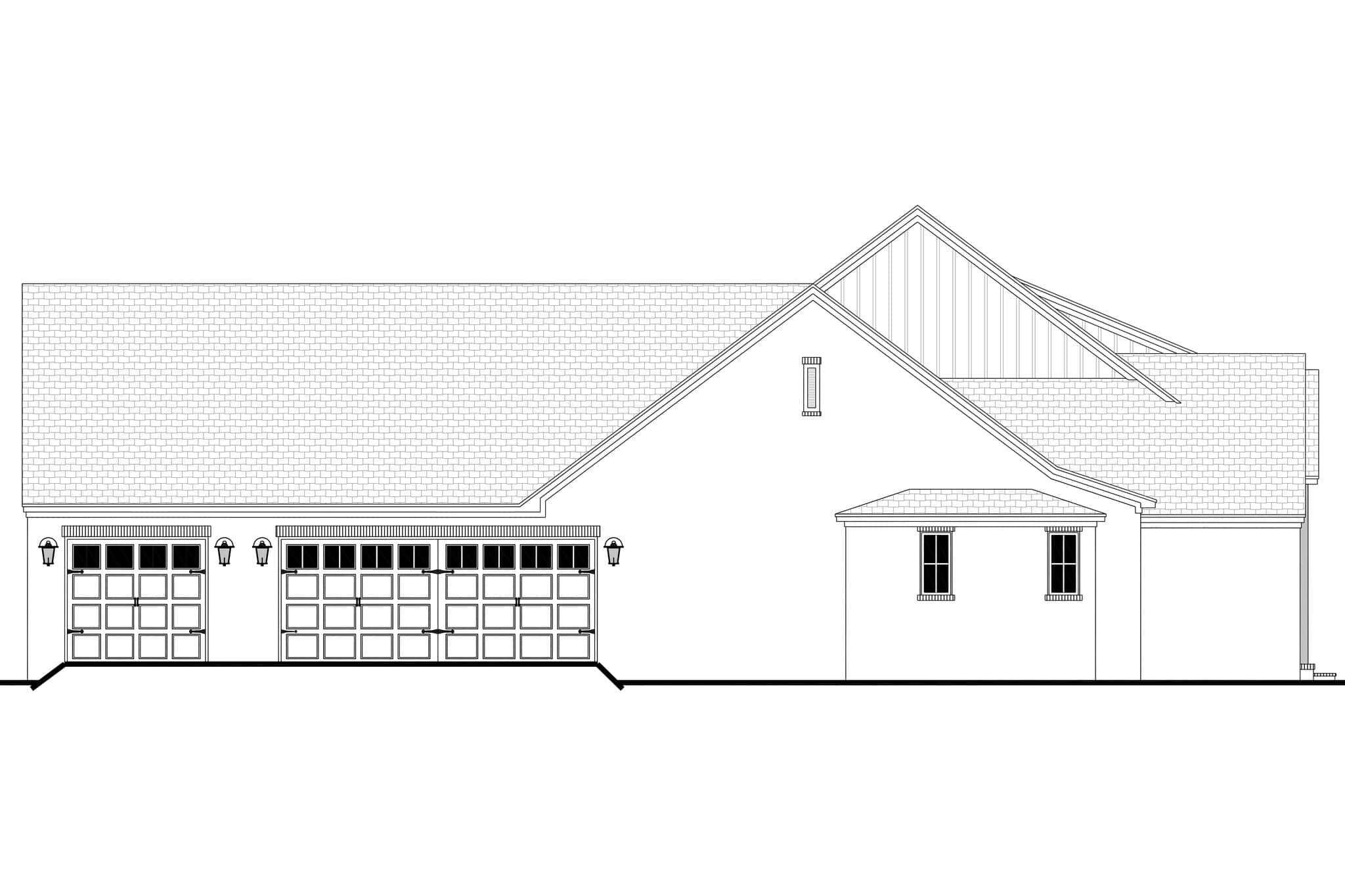 Home Plan Left Elevation of this 3-Bedroom,2679 Sq Ft Plan -142-1575