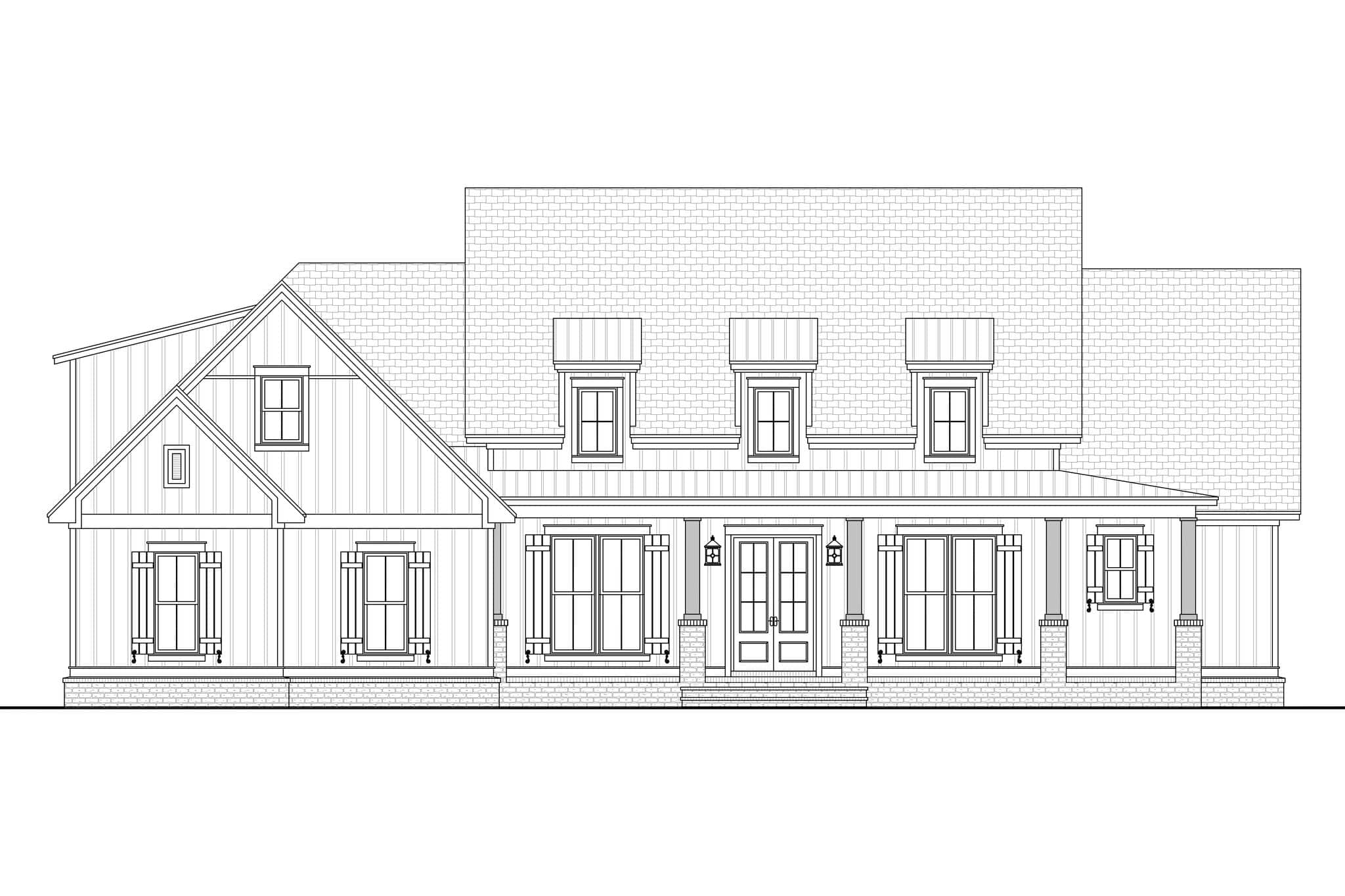Home Plan Front Elevation of this 3-Bedroom,2570 Sq Ft Plan -142-1576