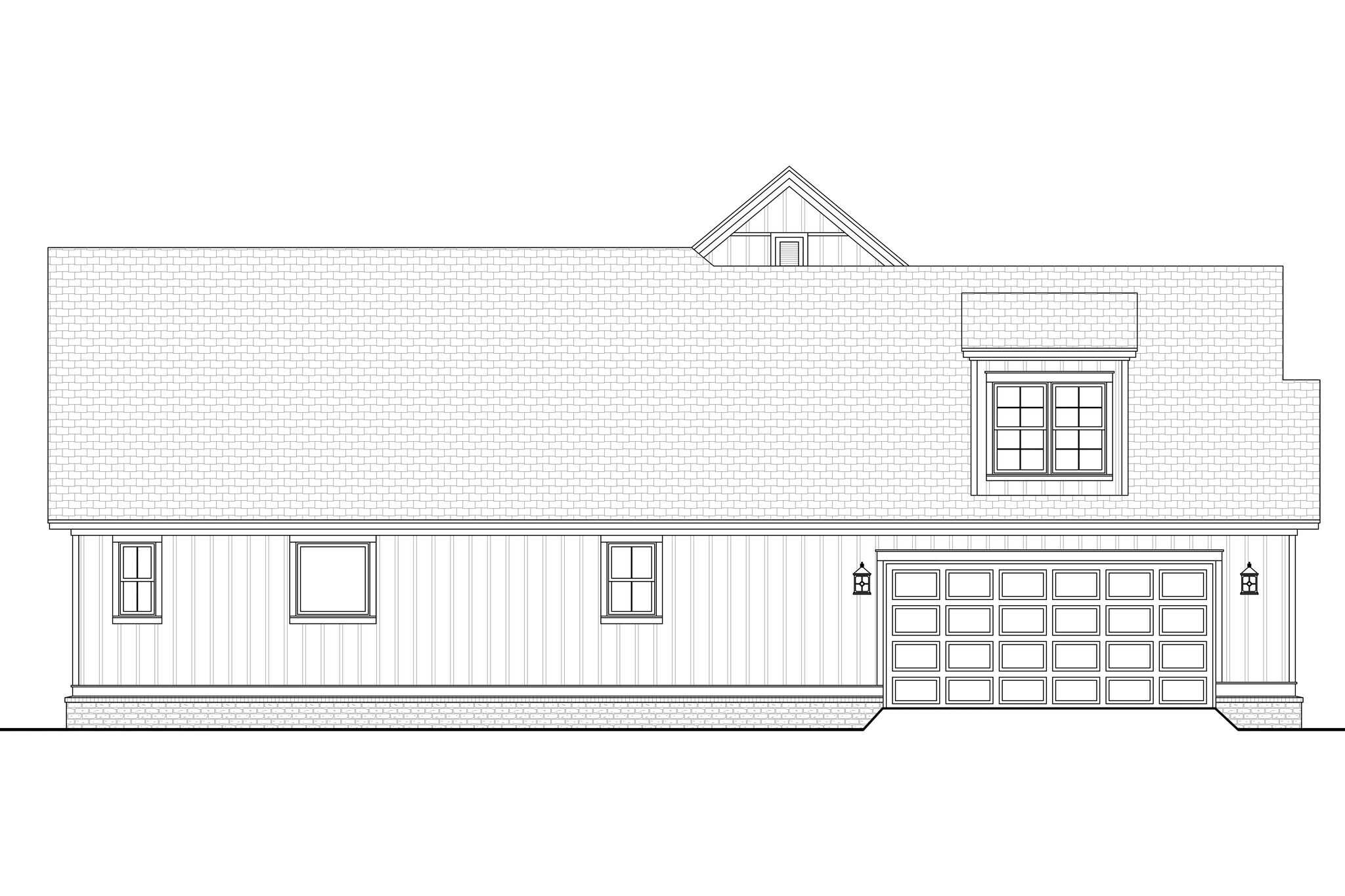 Home Plan Left Elevation of this 3-Bedroom,2570 Sq Ft Plan -142-1576