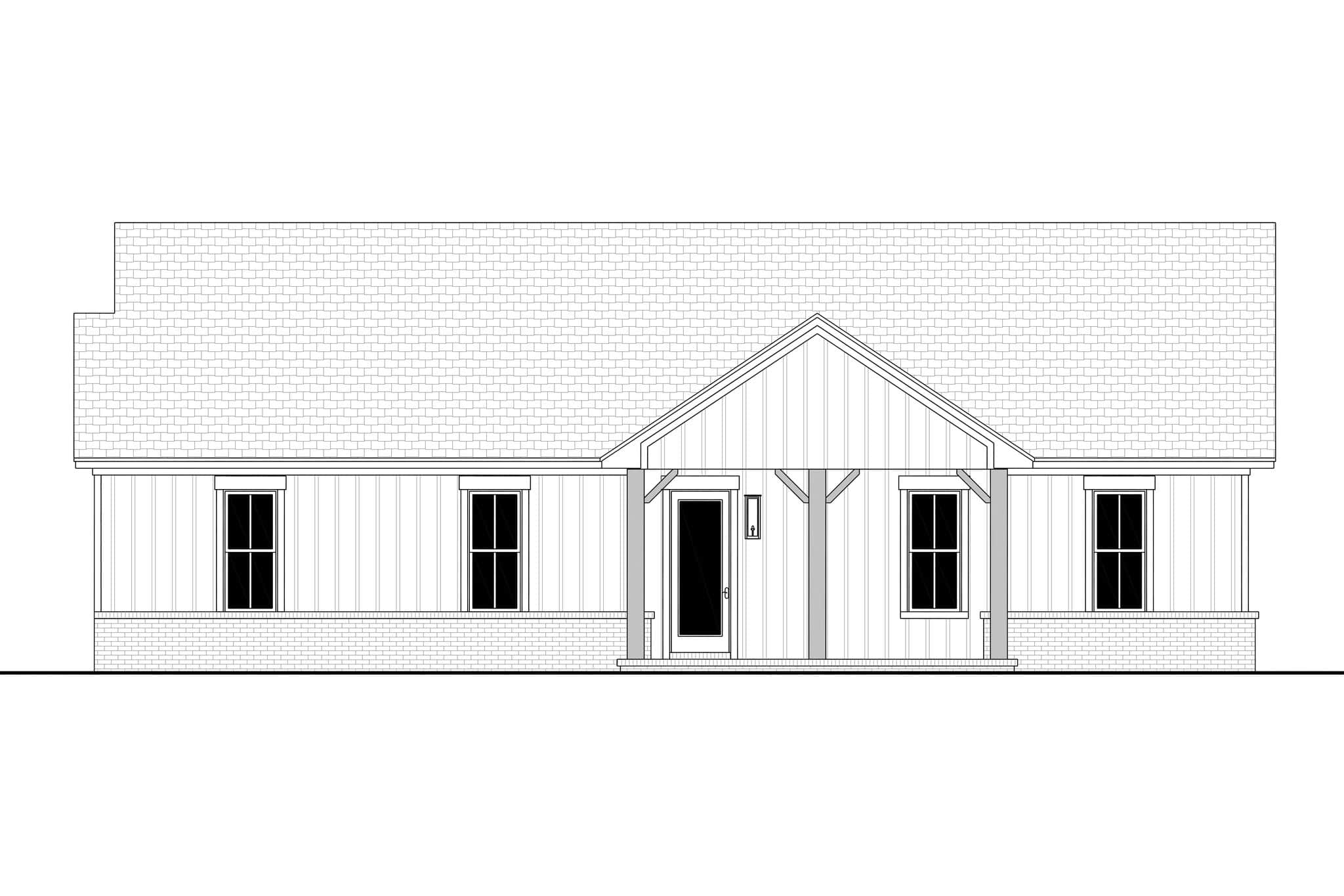 Home Plan Right Elevation of this 1-Bedroom,900 Sq Ft Plan -142-1577
