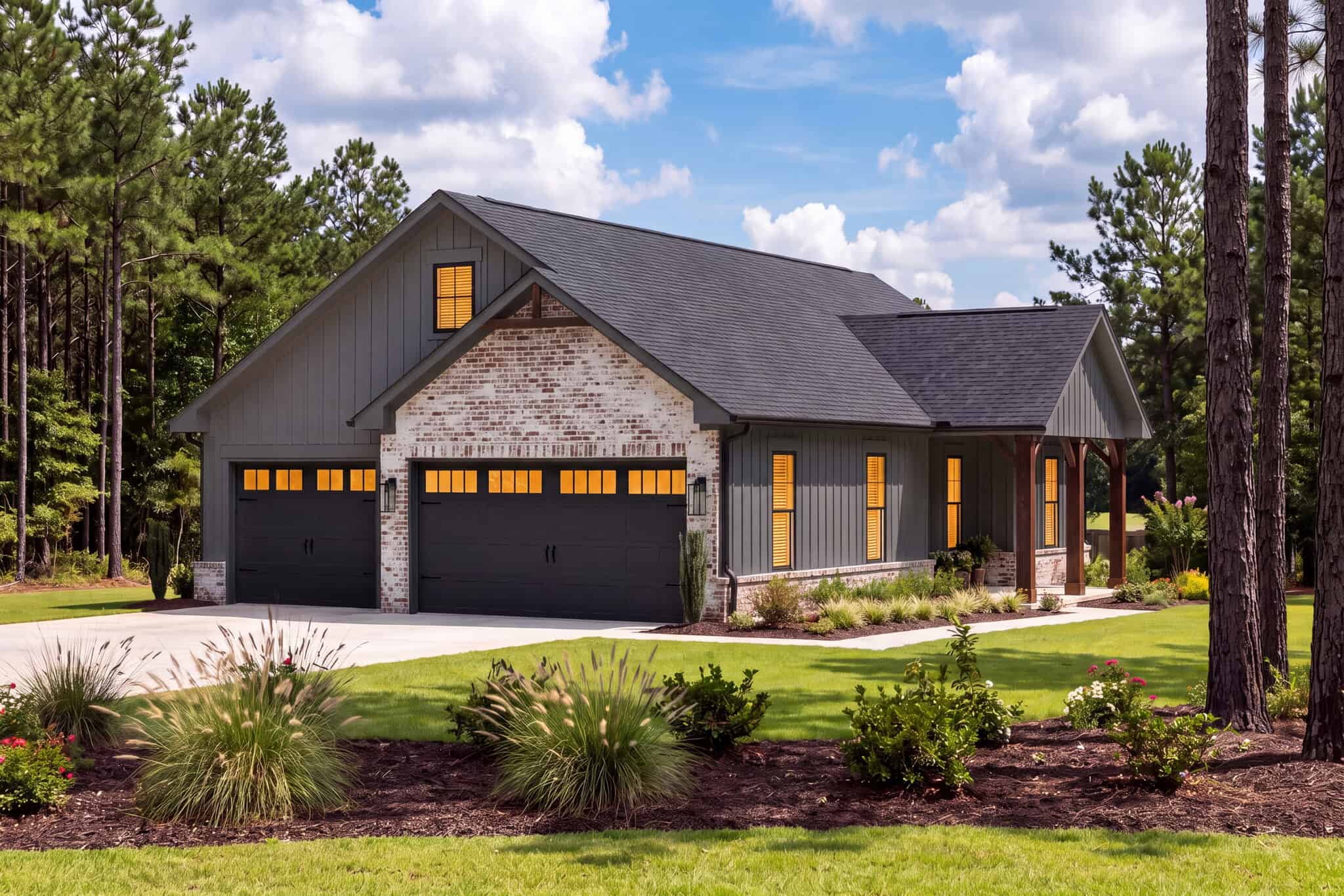 A charming Country-style home with a welcoming exterior and traditional architectural character, showcasing a compact 900 sq ft design with 1 bedroom and 1 bathroom.
