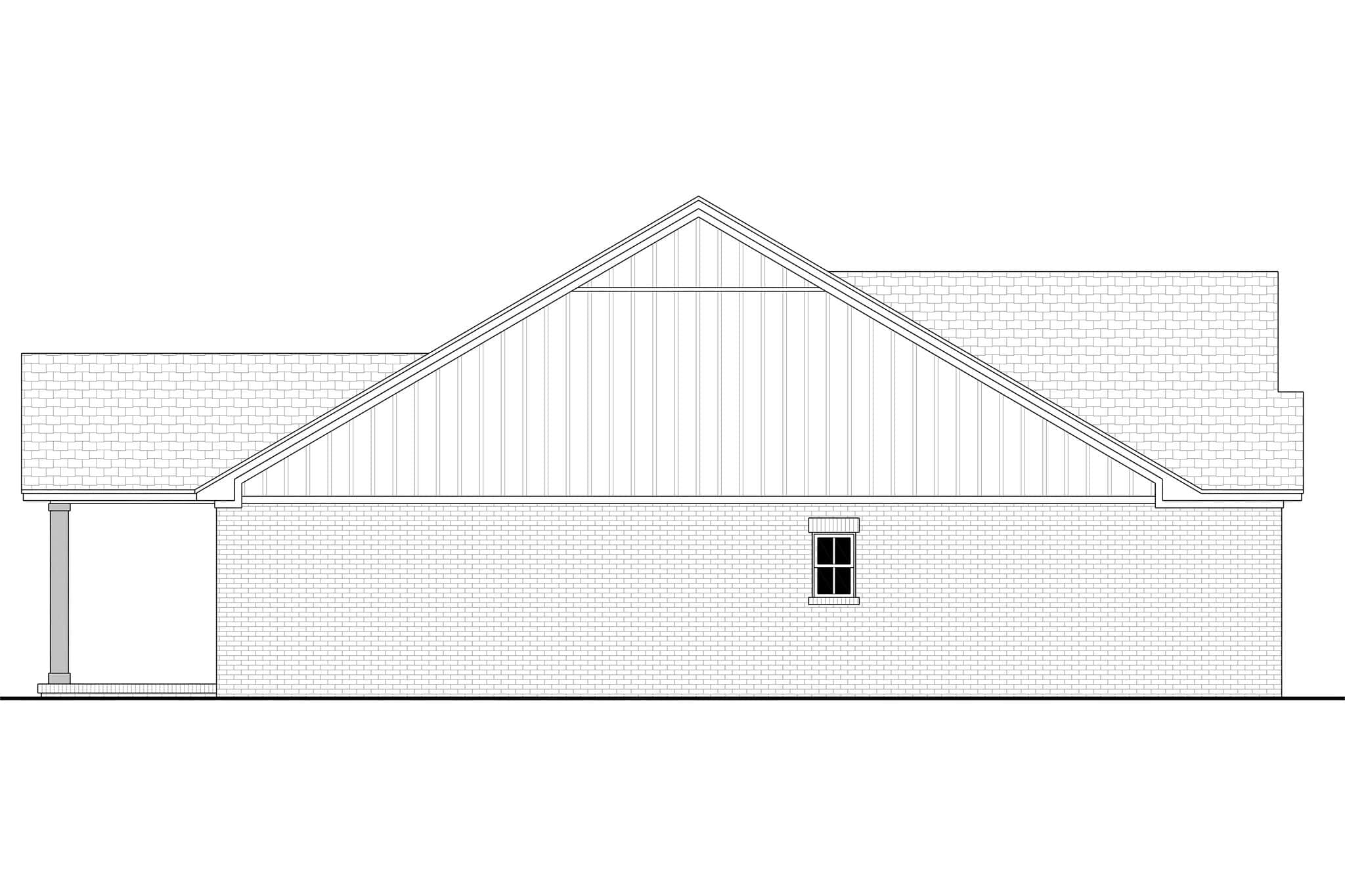 Home Plan Left Elevation of this 3-Bedroom,1650 Sq Ft Plan -142-1578