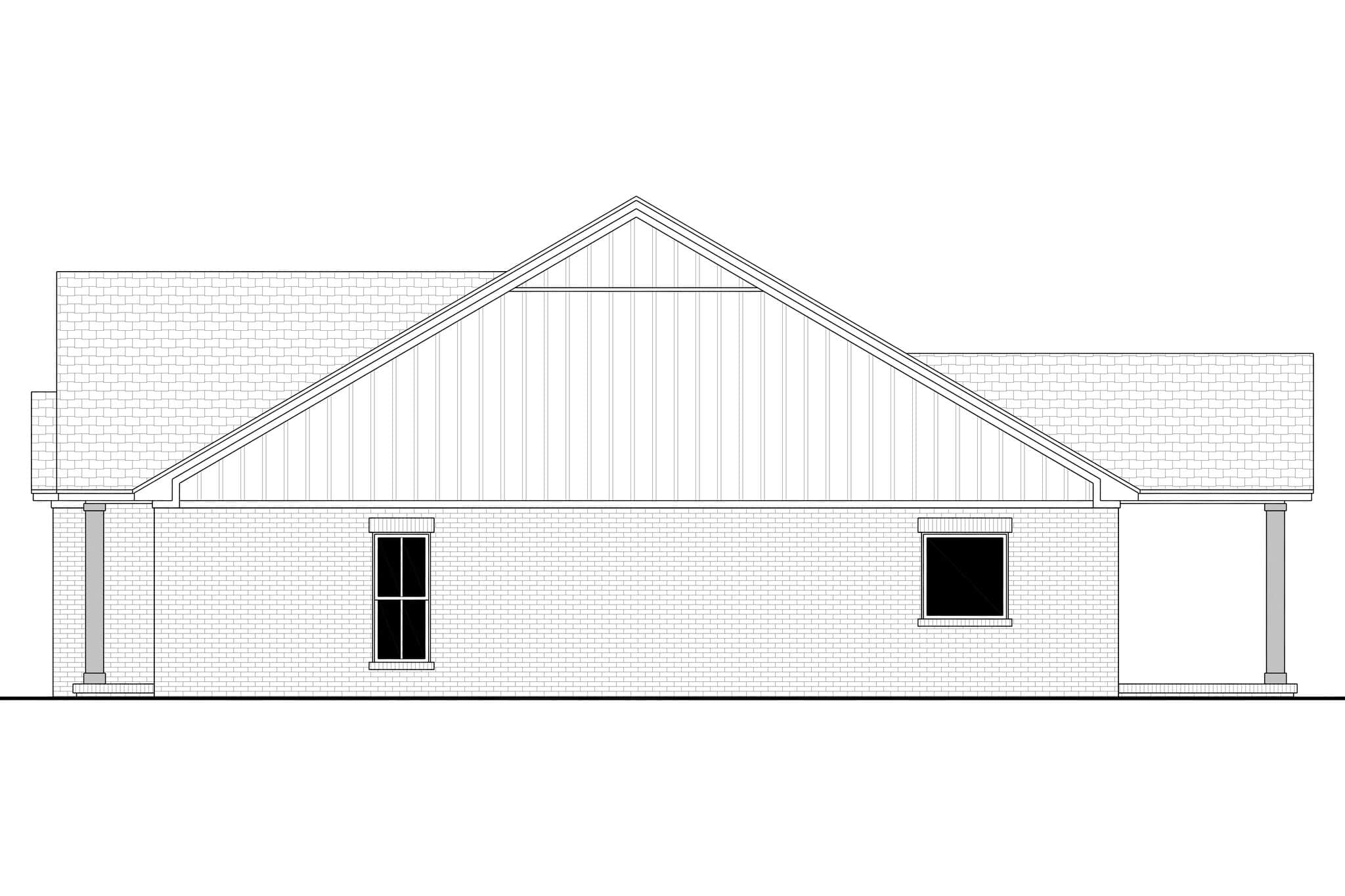 Home Plan Right Elevation of this 3-Bedroom,1650 Sq Ft Plan -142-1578