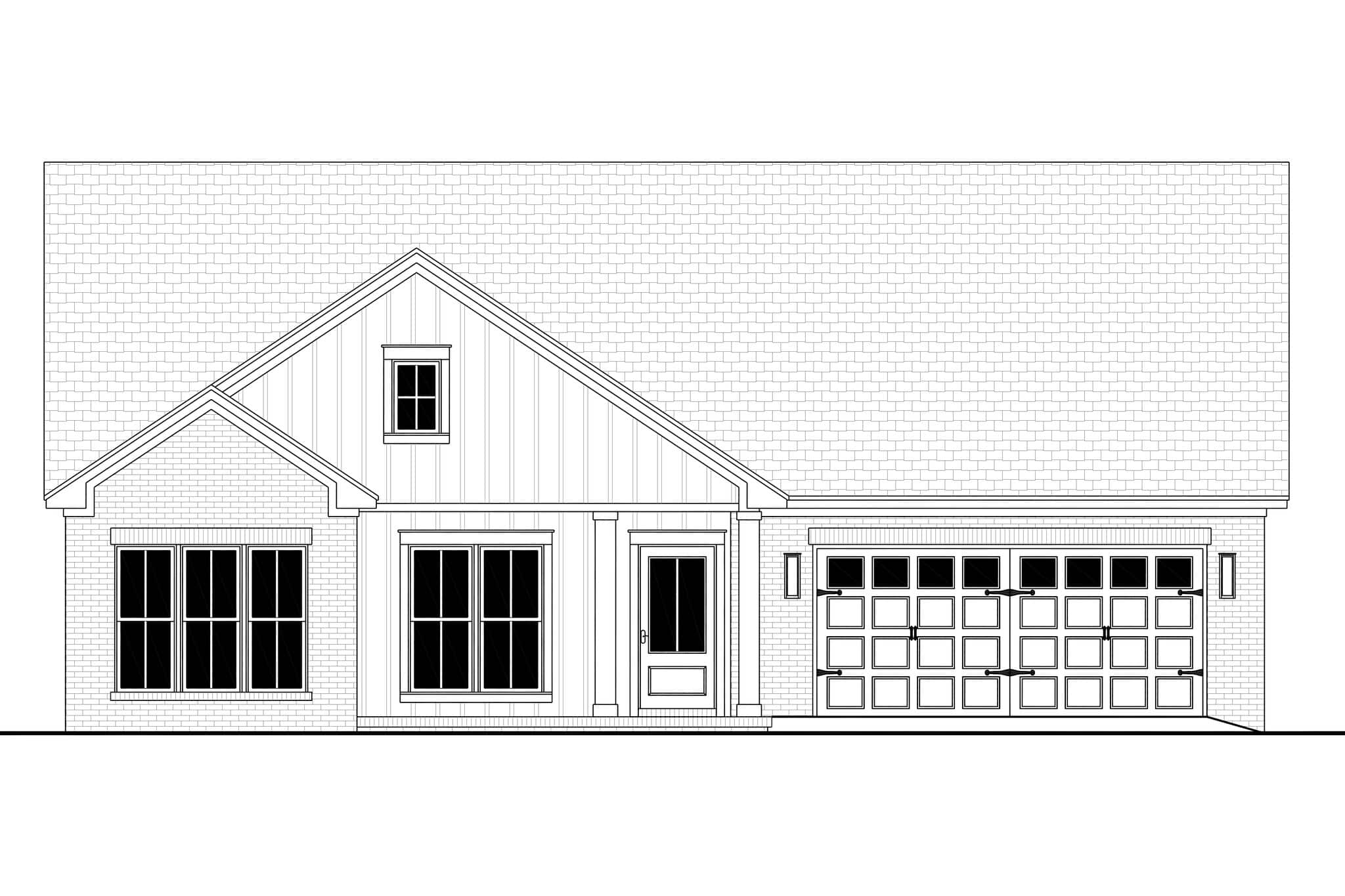 Home Plan Front Elevation of this 3-Bedroom,1650 Sq Ft Plan -142-1578