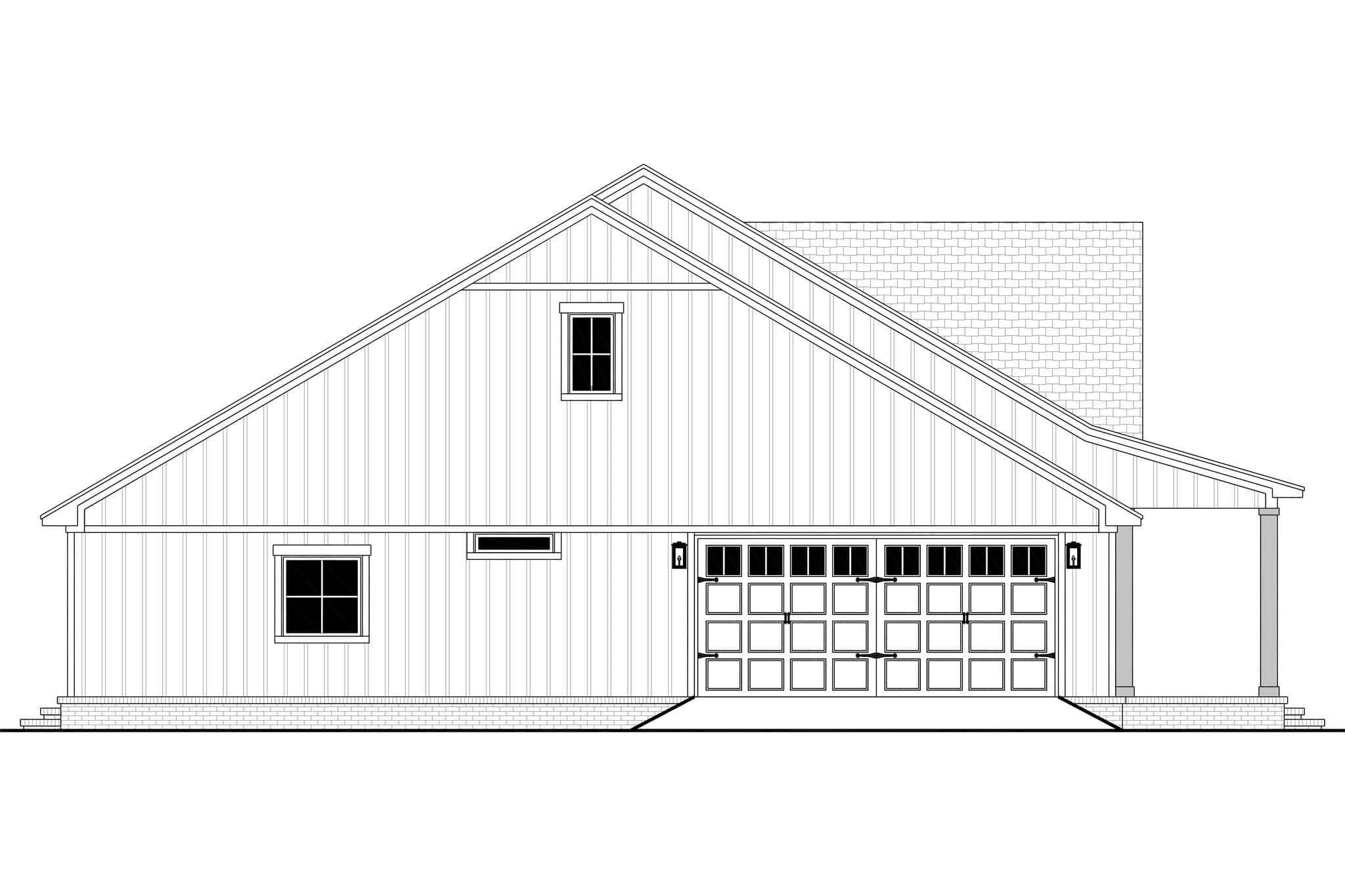Home Plan Left Elevation of this 3-Bedroom,1900 Sq Ft Plan -142-1579