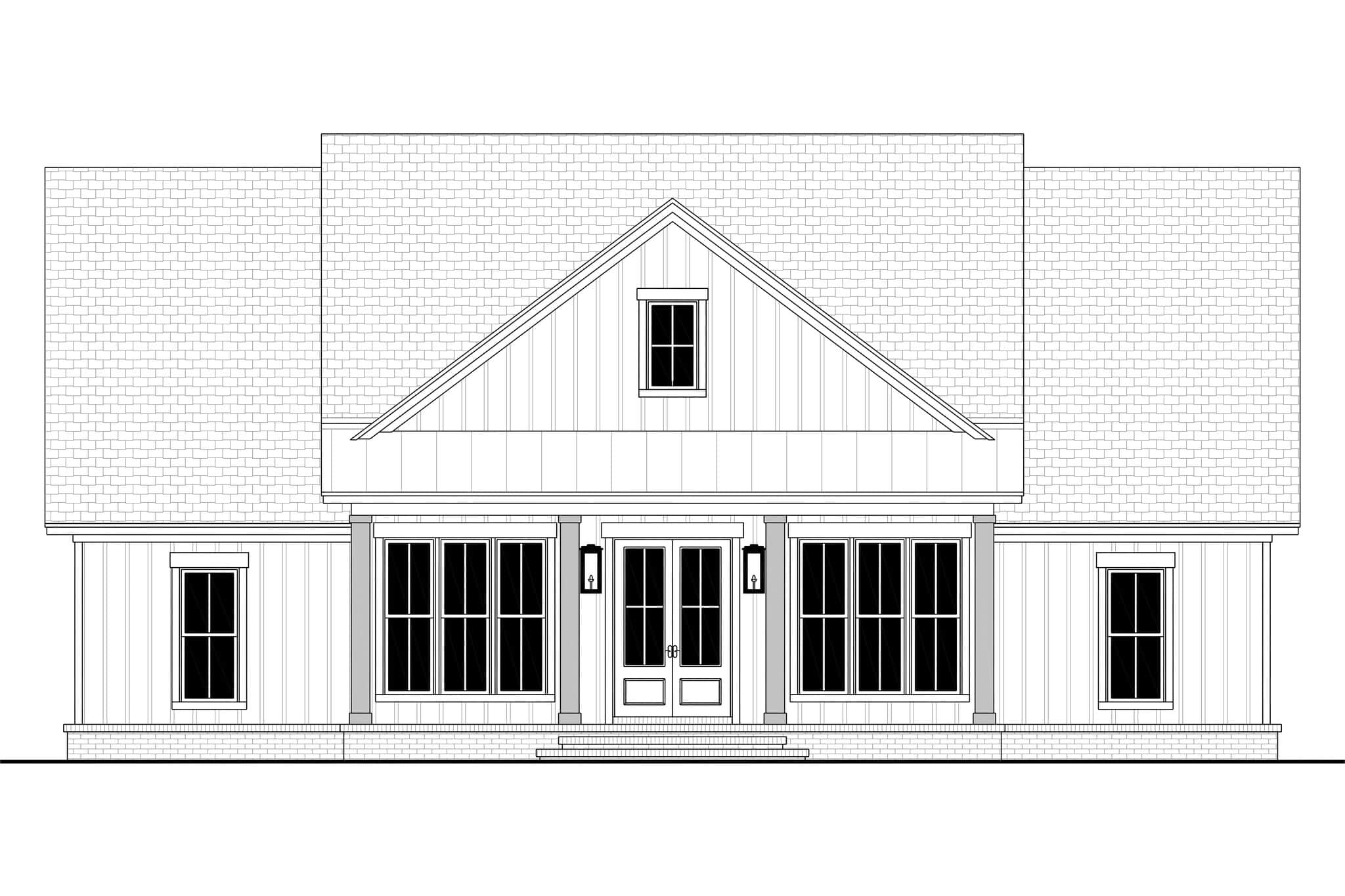 Home Plan Front Elevation of this 3-Bedroom,1900 Sq Ft Plan -142-1579