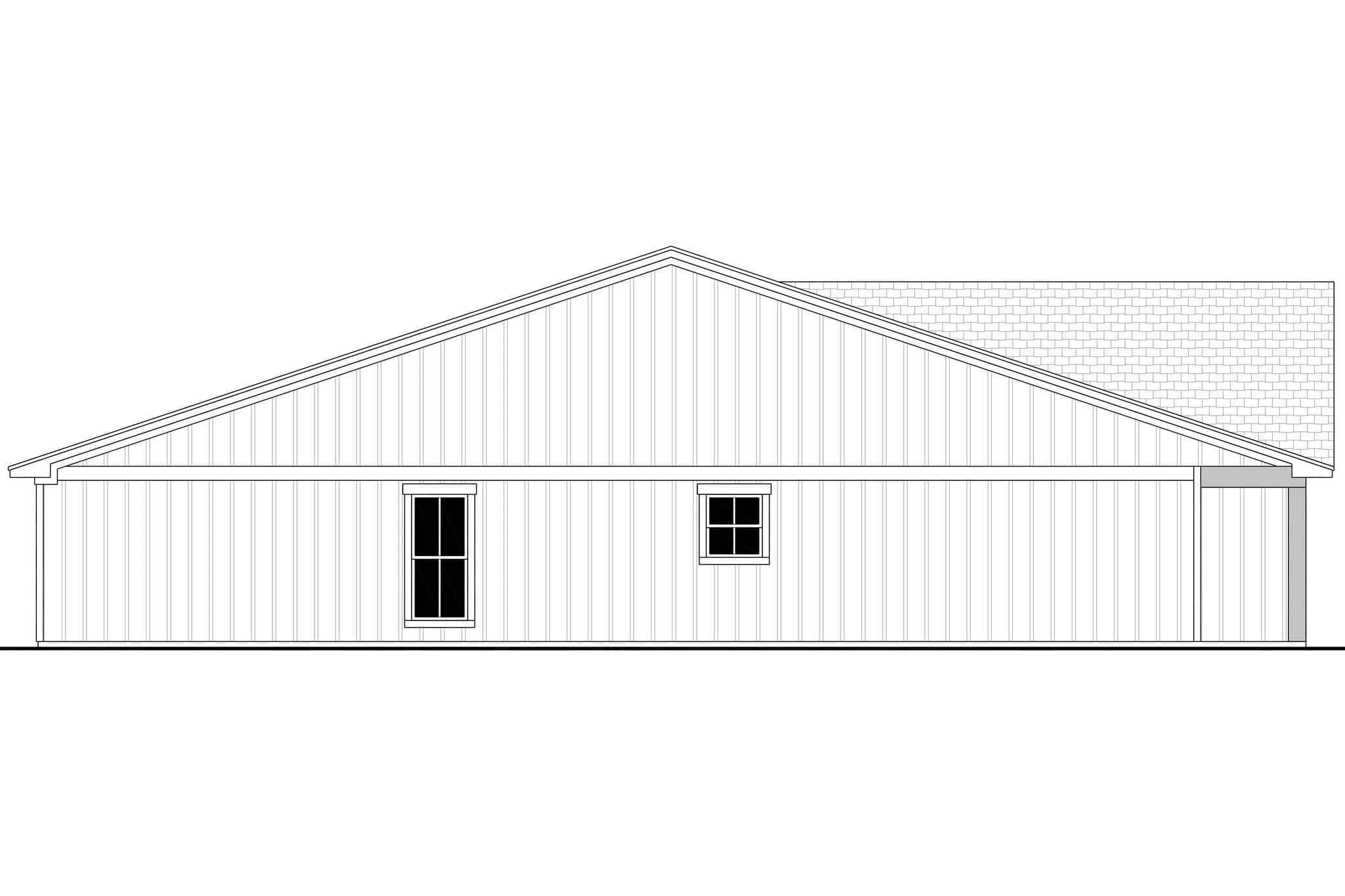 Home Plan Left Elevation of this 8-Bedroom,3170 Sq Ft Plan -142-1580