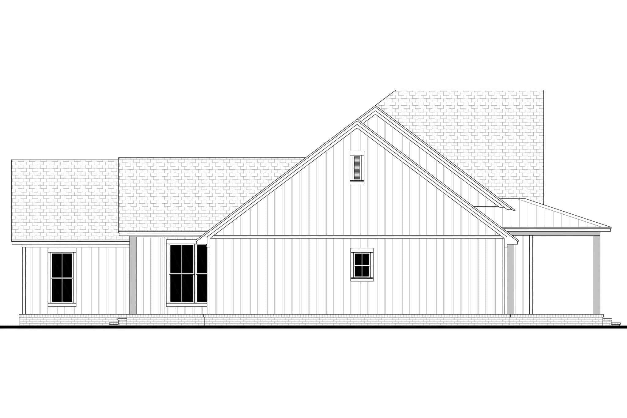 Home Plan Left Elevation of this 4-Bedroom,2427 Sq Ft Plan -142-1581