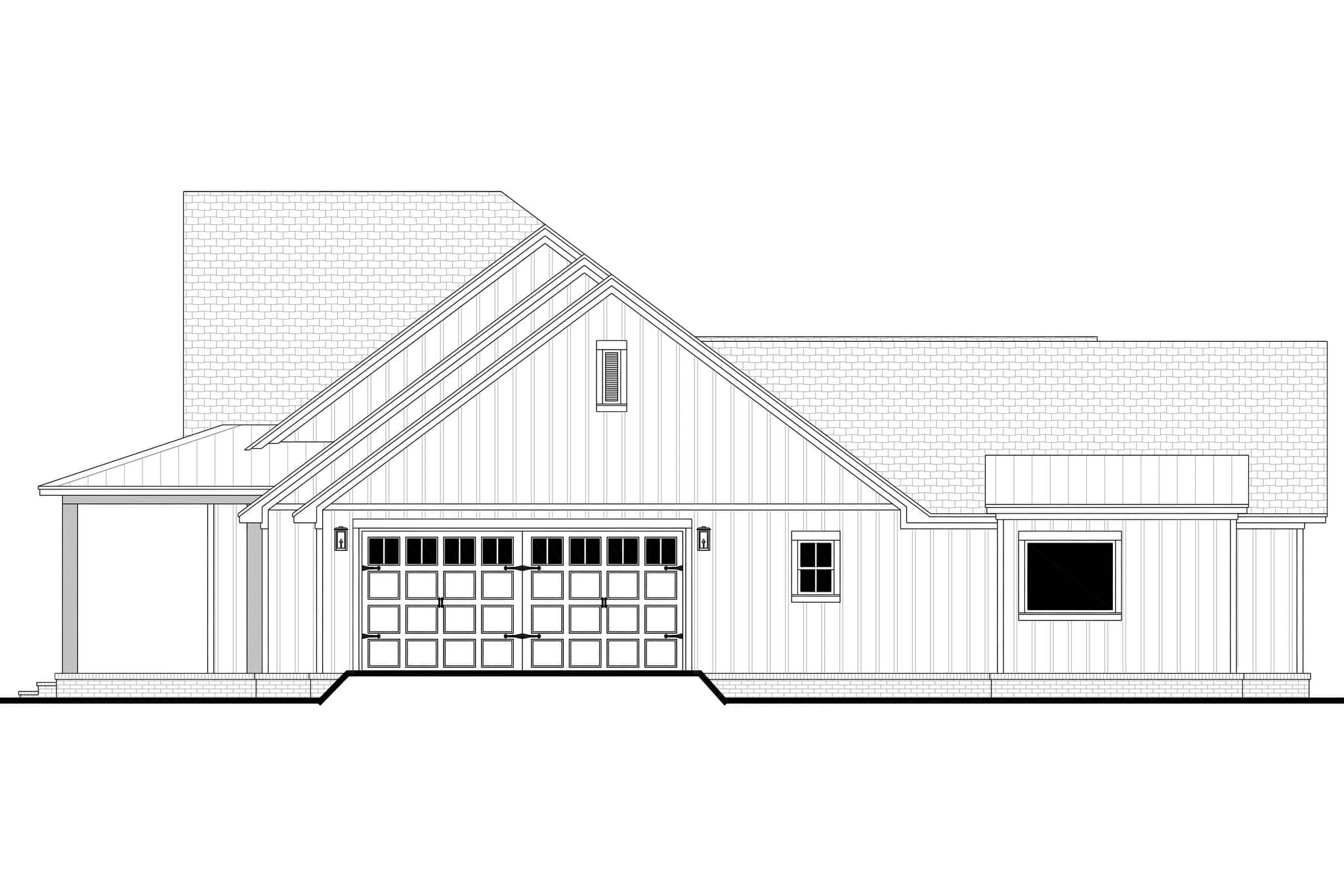 Home Plan Right Elevation of this 4-Bedroom,2427 Sq Ft Plan -142-1581