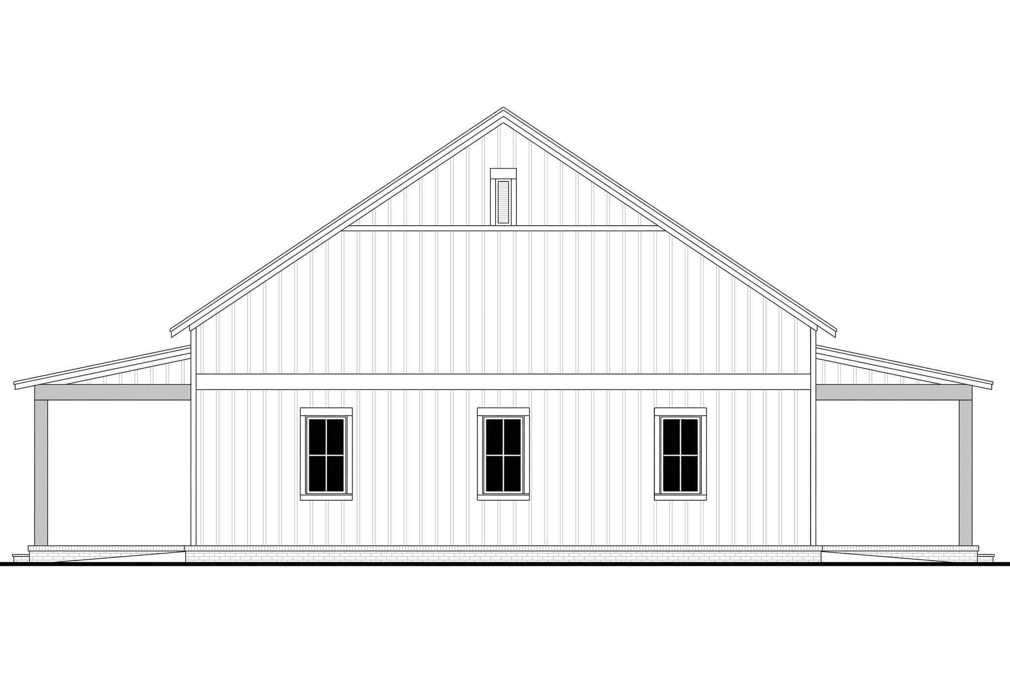 Home Plan Left Elevation of this 2-Bedroom,1200 Sq Ft Plan -142-1582