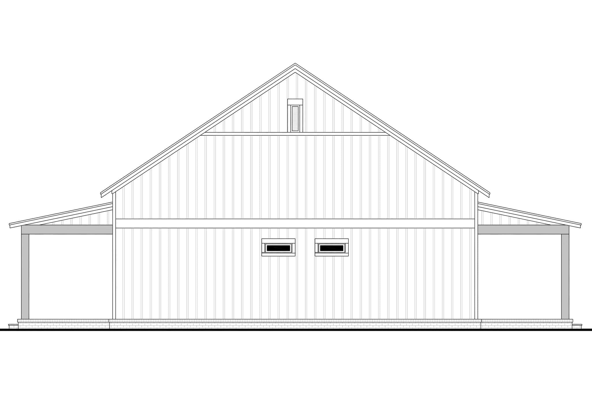 Home Plan Right Elevation of this 2-Bedroom,1200 Sq Ft Plan -142-1582