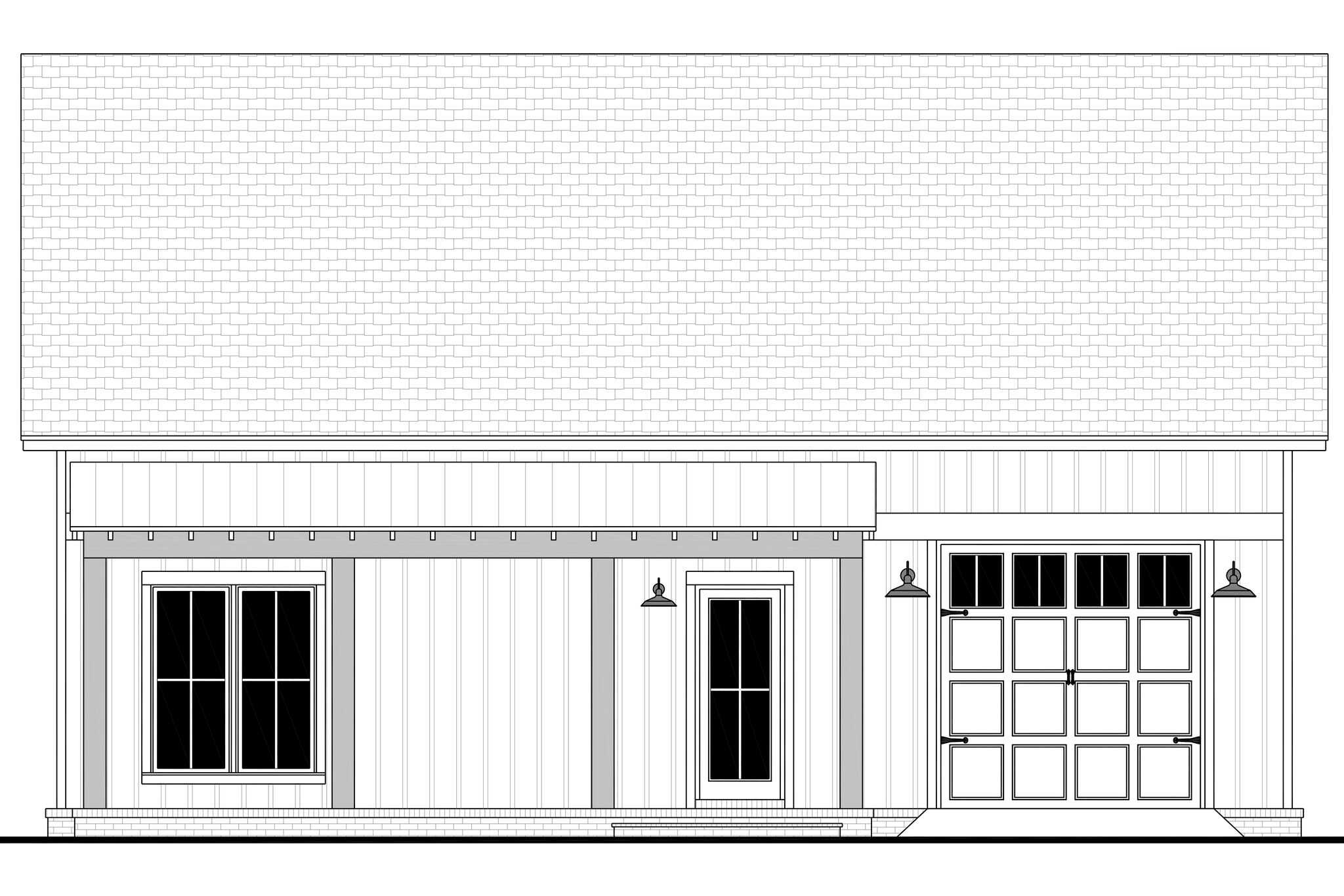 Home Plan Rear Elevation of this 2-Bedroom,1200 Sq Ft Plan -142-1582