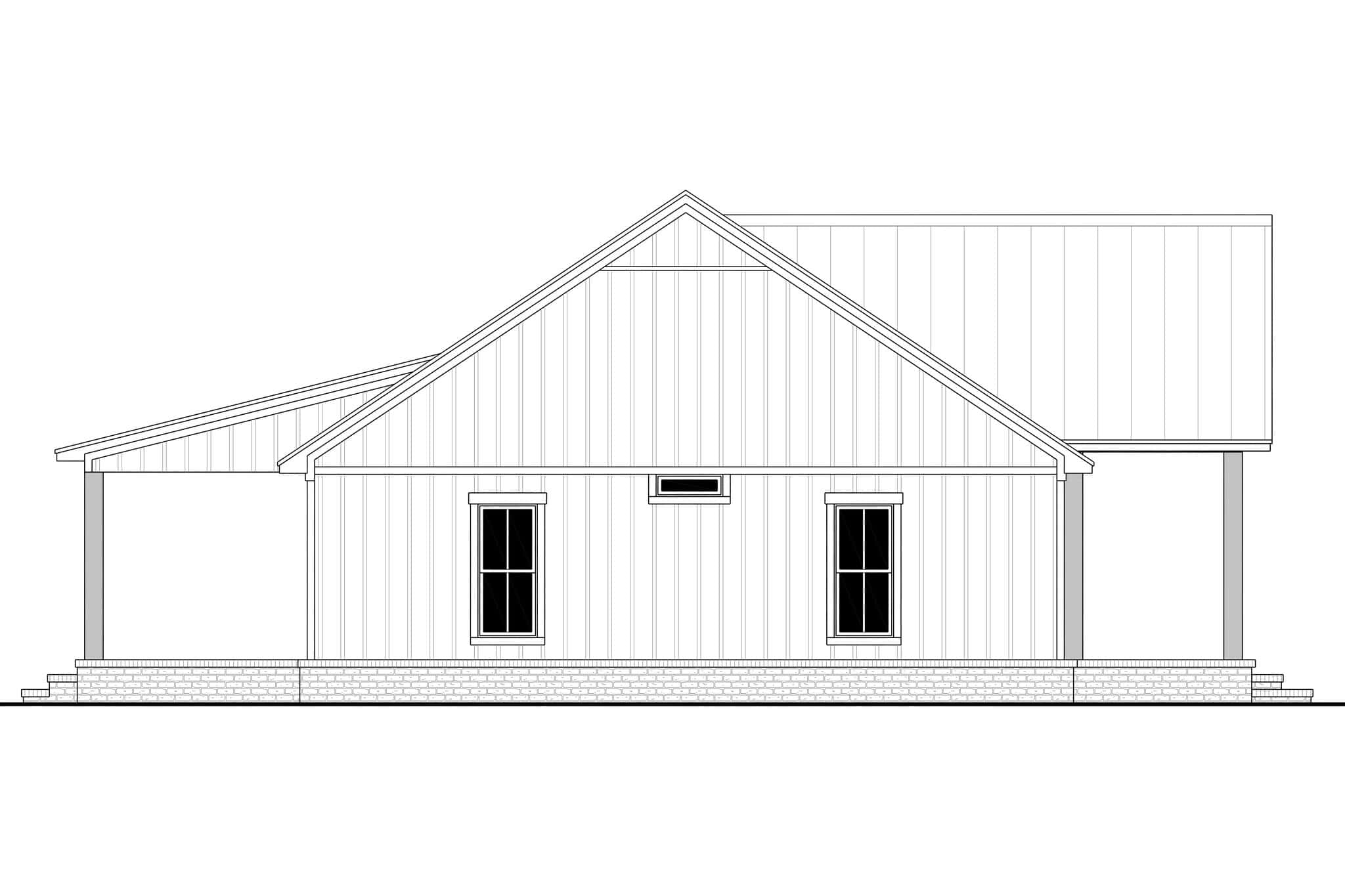Home Plan Left Elevation of this 4-Bedroom,1779 Sq Ft Plan -142-1583