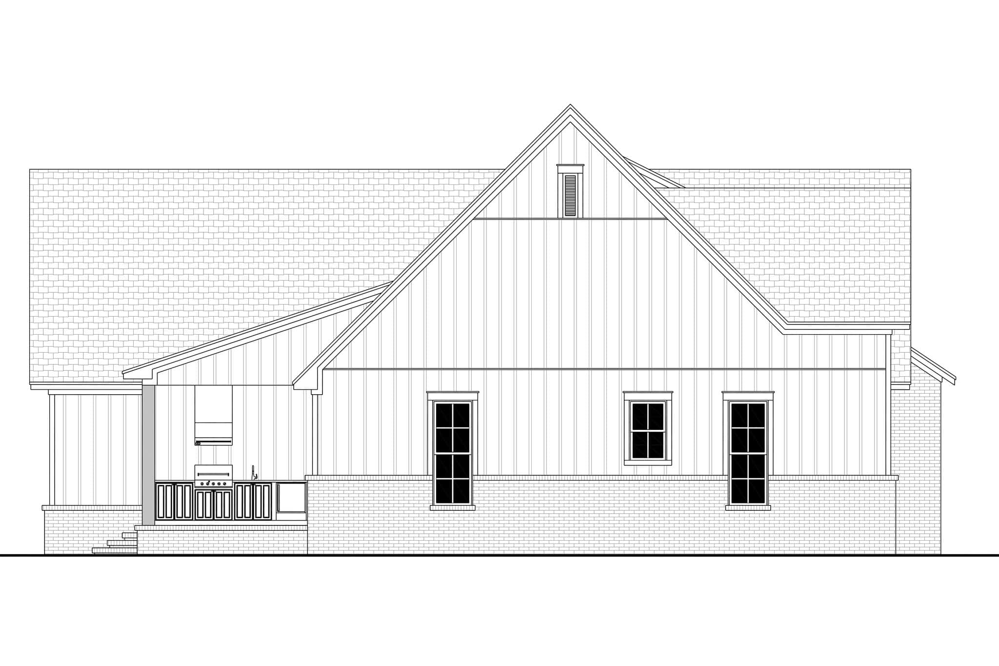 Home Plan Left Elevation of this 3-Bedroom,2688 Sq Ft Plan -142-1584