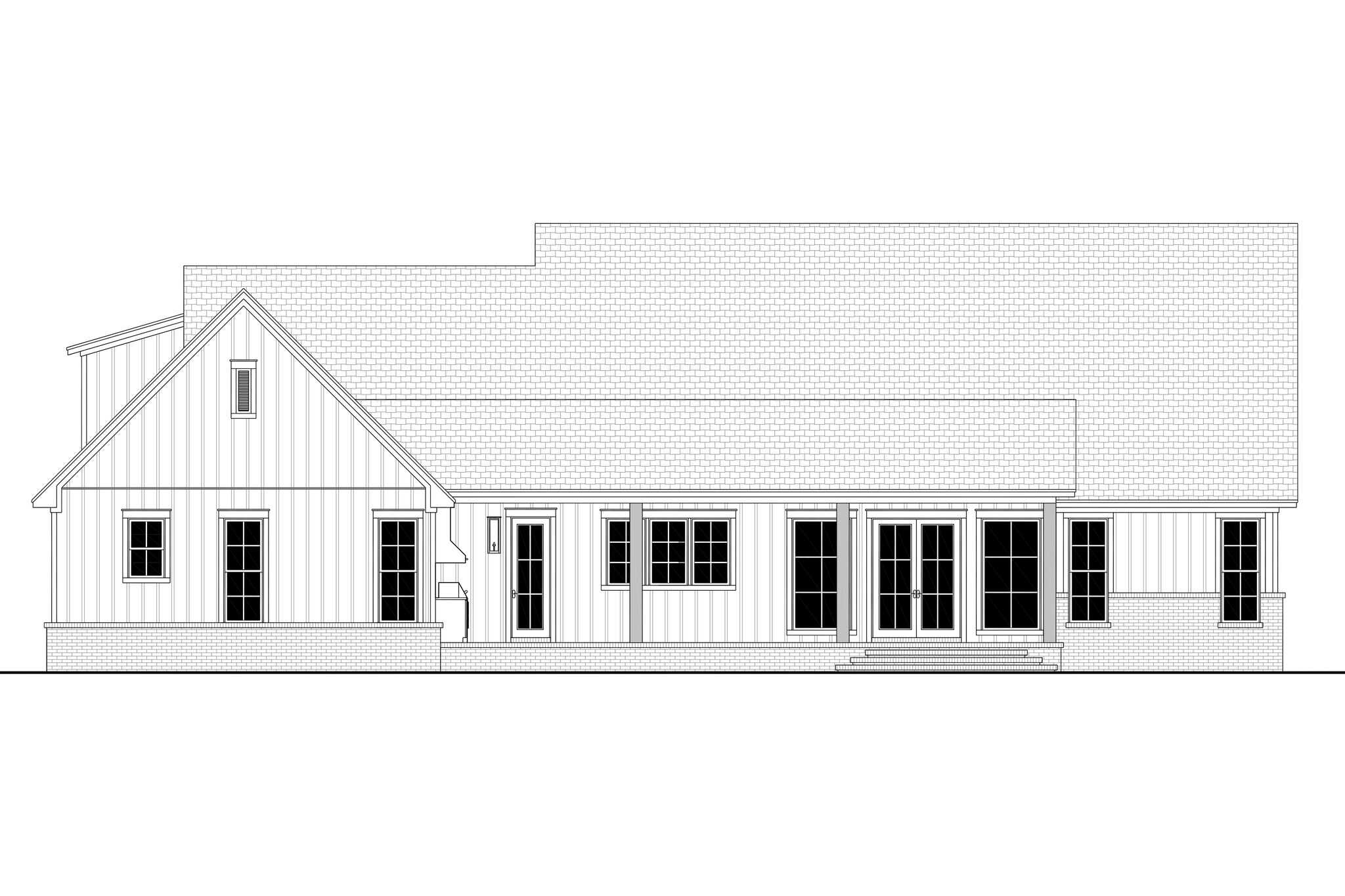 Home Plan Rear Elevation of this 3-Bedroom,2688 Sq Ft Plan -142-1584