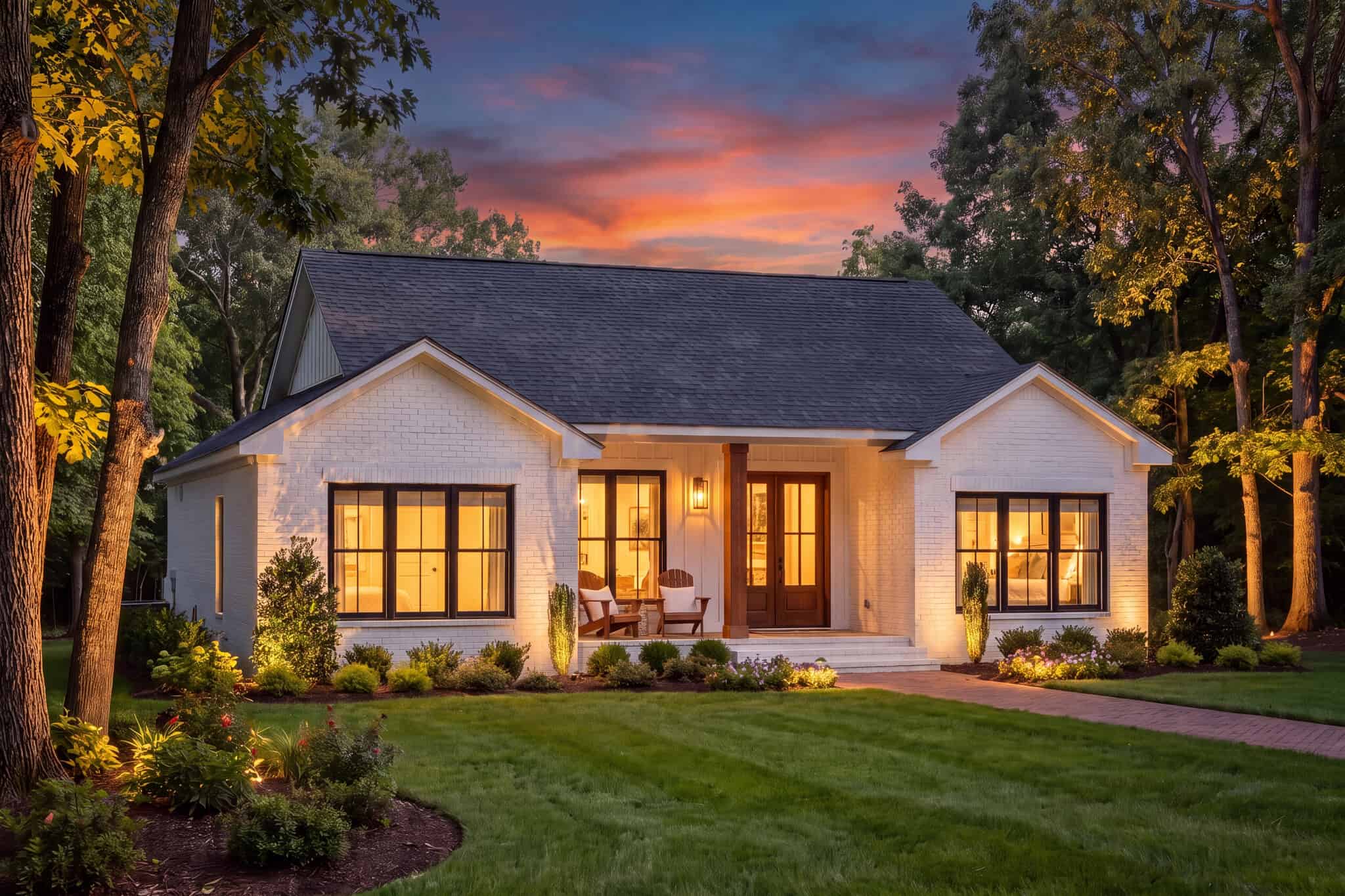 Home at Night of this 3-Bedroom,1349 Sq Ft Plan -142-1585