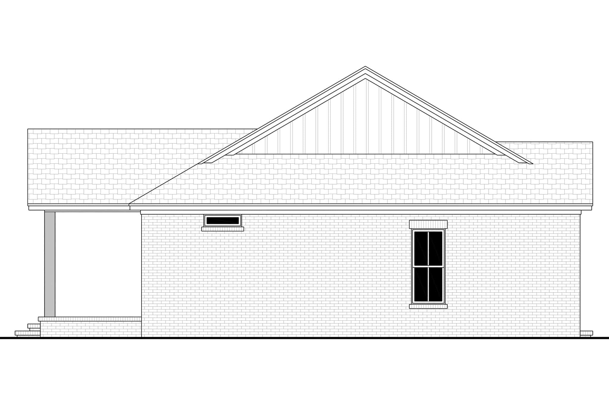 Home Plan Left Elevation of this 3-Bedroom,1349 Sq Ft Plan -142-1585