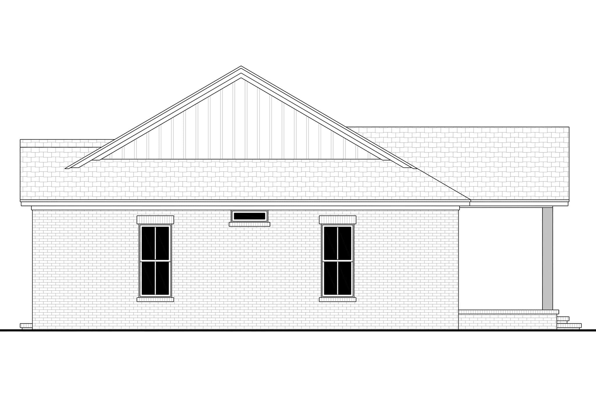 Home Plan Right Elevation of this 3-Bedroom,1349 Sq Ft Plan -142-1585
