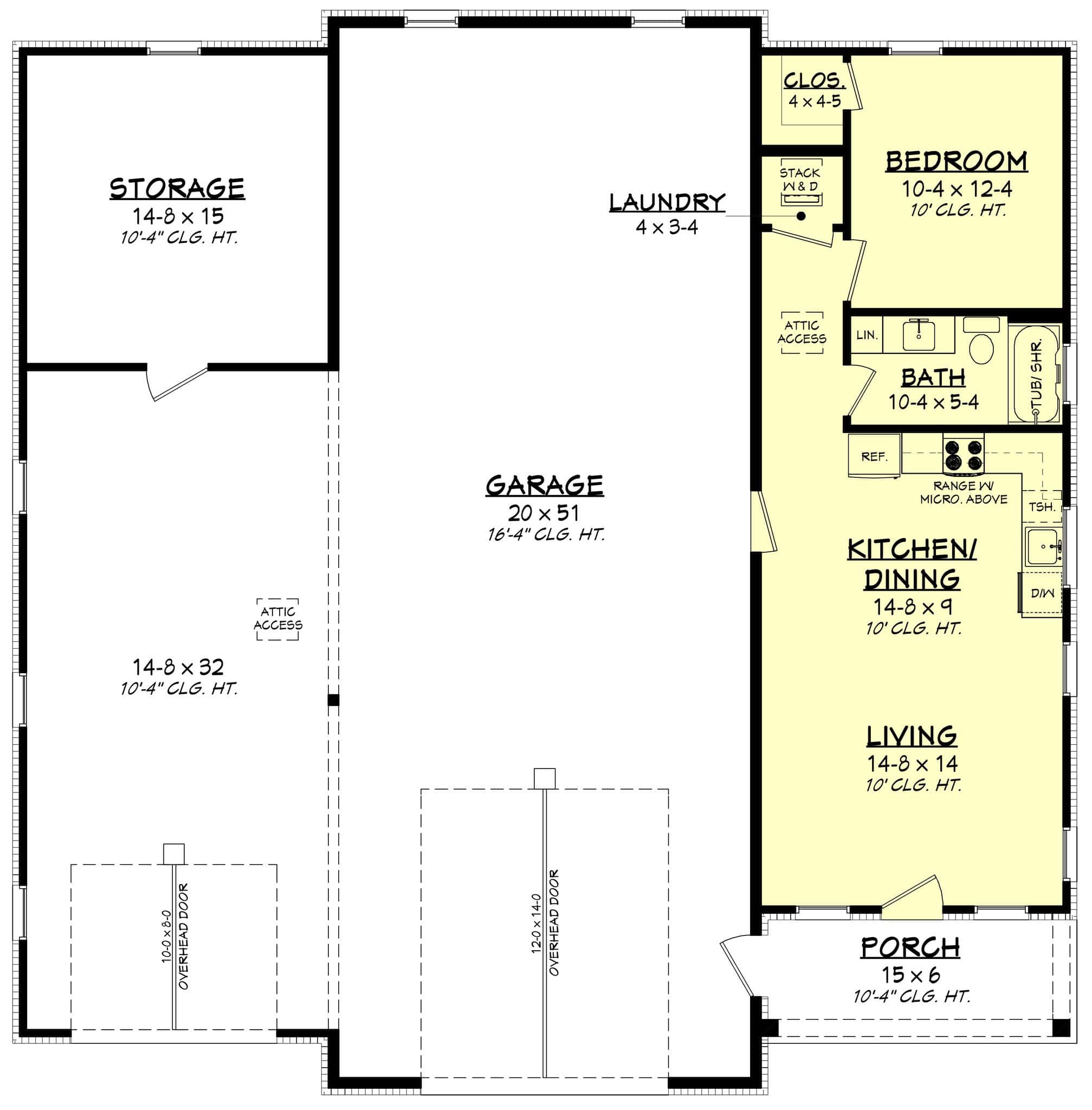 Main Level of Garage w/Apartments Plan #142-1586