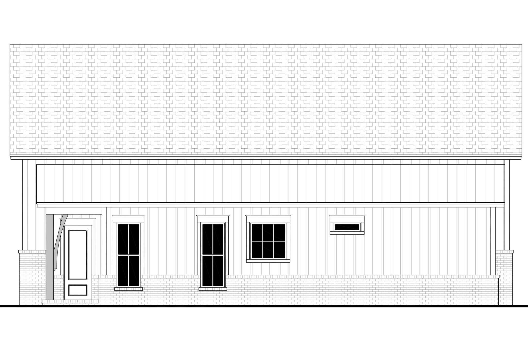 Home Plan Right Elevation of this 1-Bedroom,630 Sq Ft Plan -142-1586
