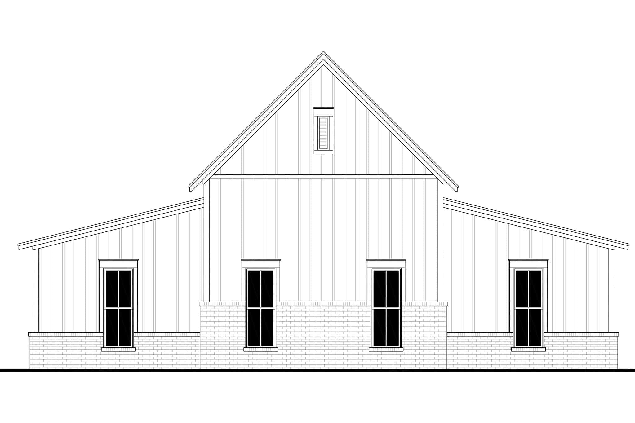 Home Plan Rear Elevation of this 1-Bedroom,630 Sq Ft Plan -142-1586