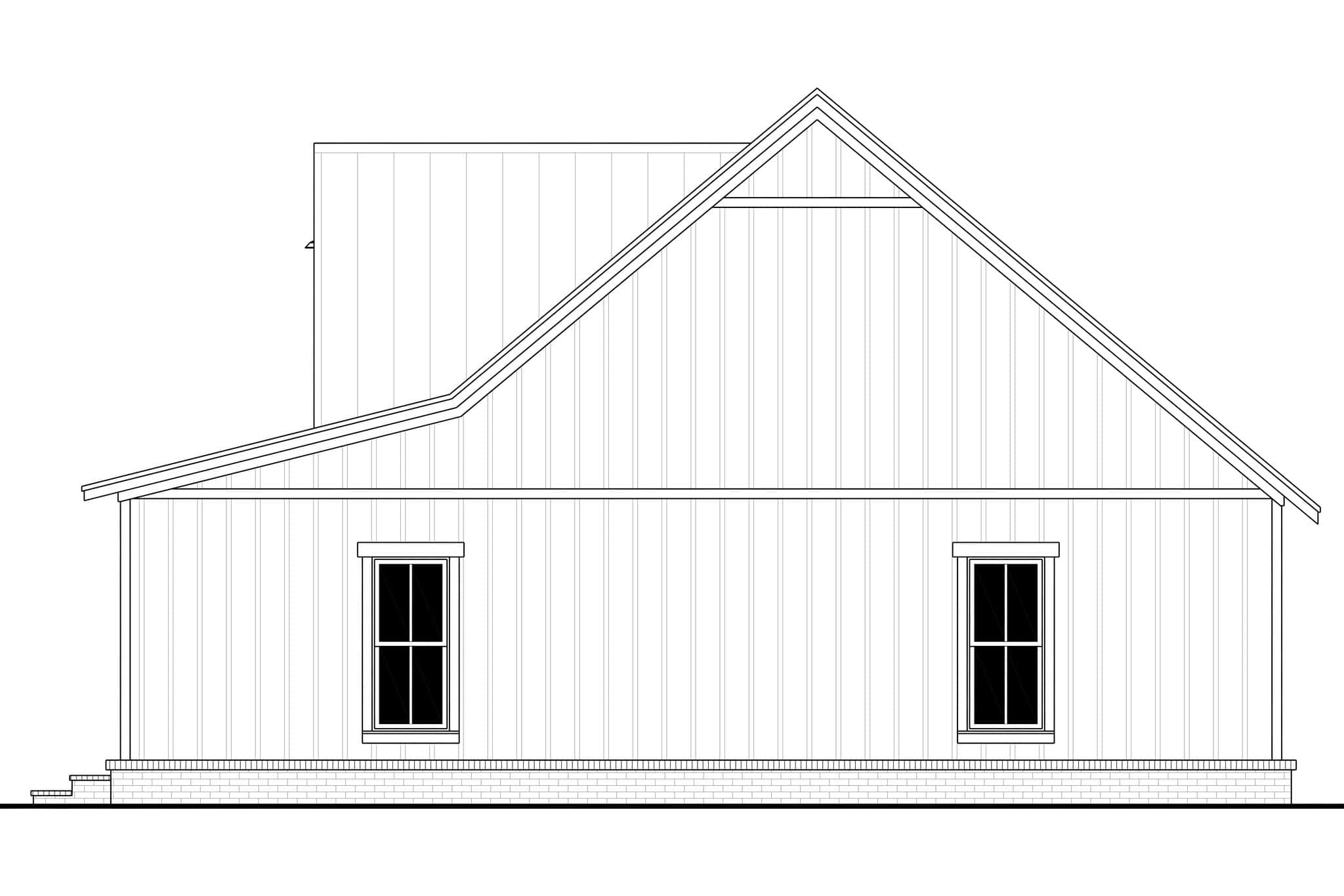 Home Plan Right Elevation of this 2-Bedroom,1253 Sq Ft Plan -142-1587