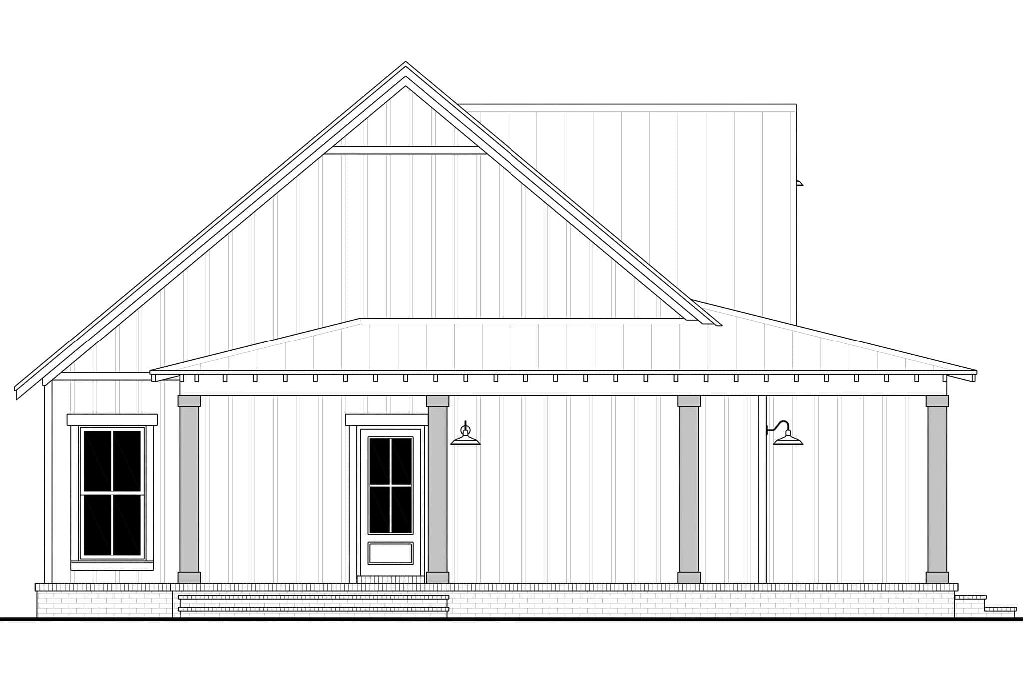 Home Plan Left Elevation of this 2-Bedroom,1253 Sq Ft Plan -142-1587