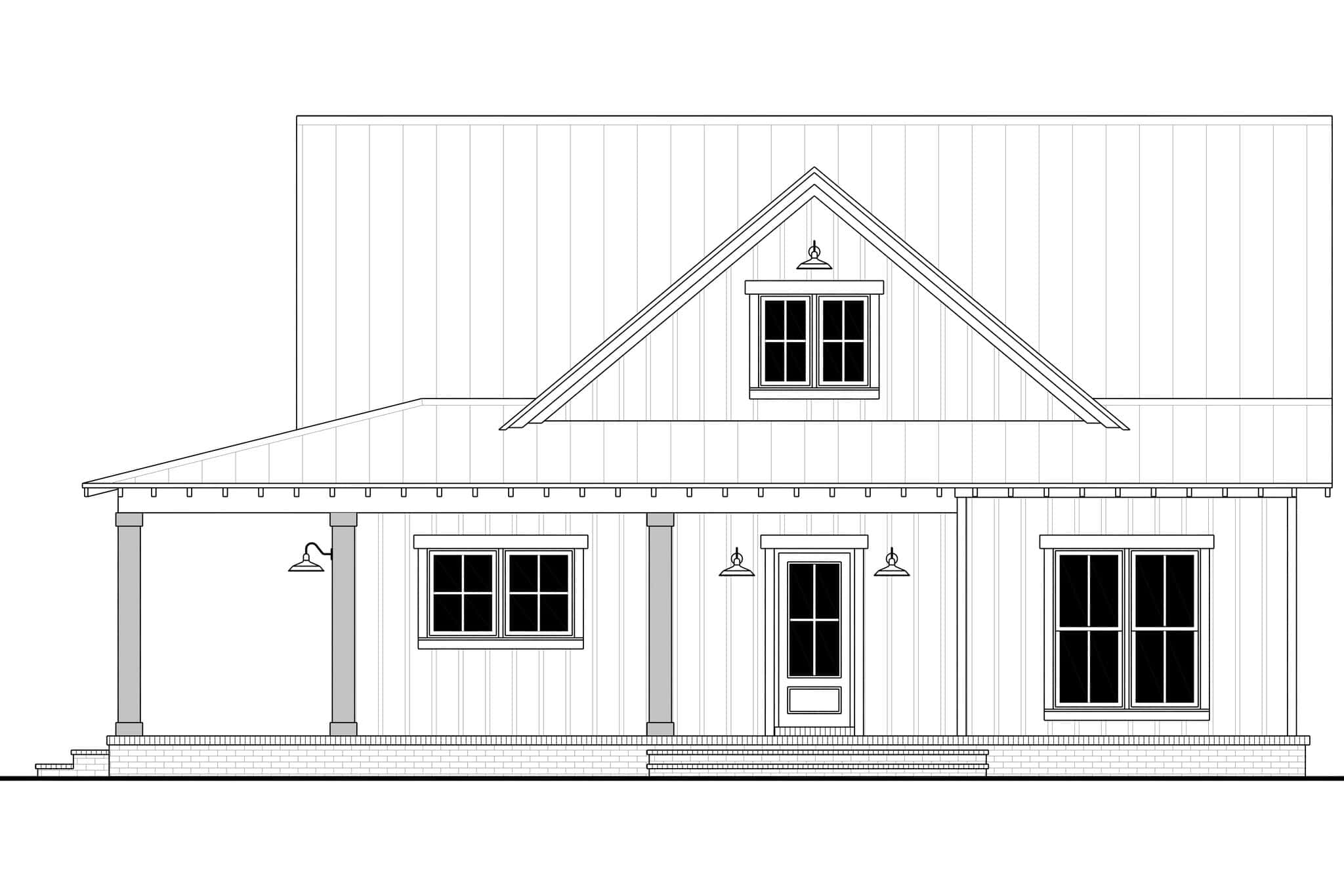 Home Plan Front Elevation of this 2-Bedroom,1253 Sq Ft Plan -142-1587