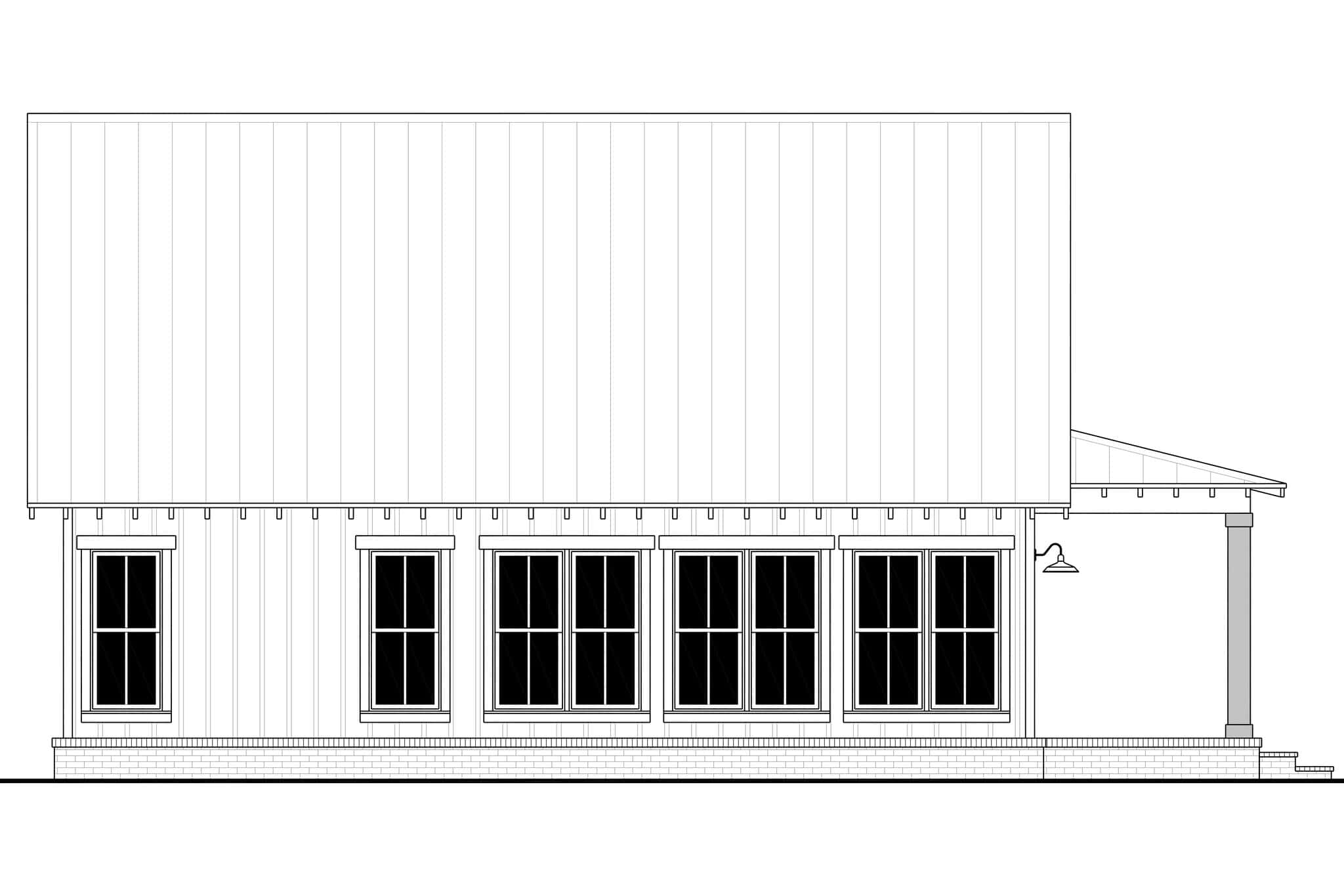 Home Plan Rear Elevation of this 2-Bedroom,1253 Sq Ft Plan -142-1587