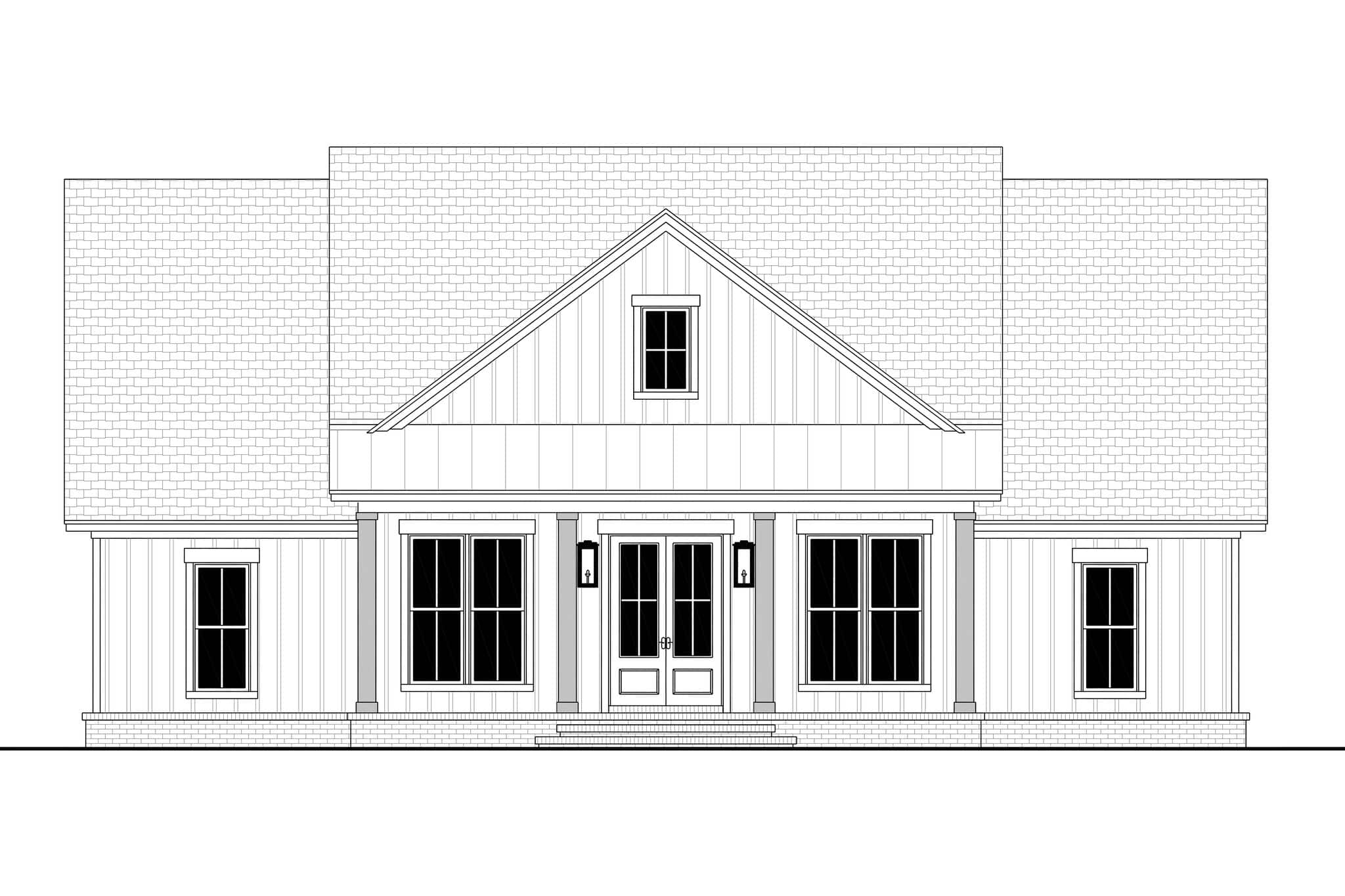 Home Plan Front Elevation of this 4-Bedroom,2070 Sq Ft Plan -142-1588