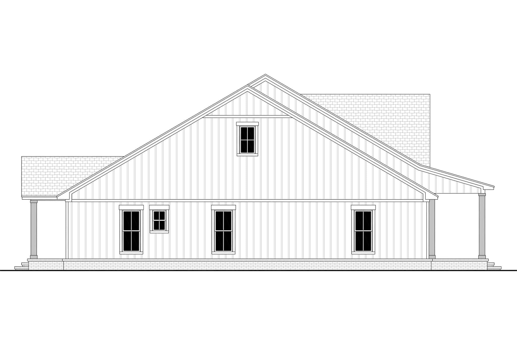 Home Plan Left Elevation of this 4-Bedroom,2070 Sq Ft Plan -142-1588