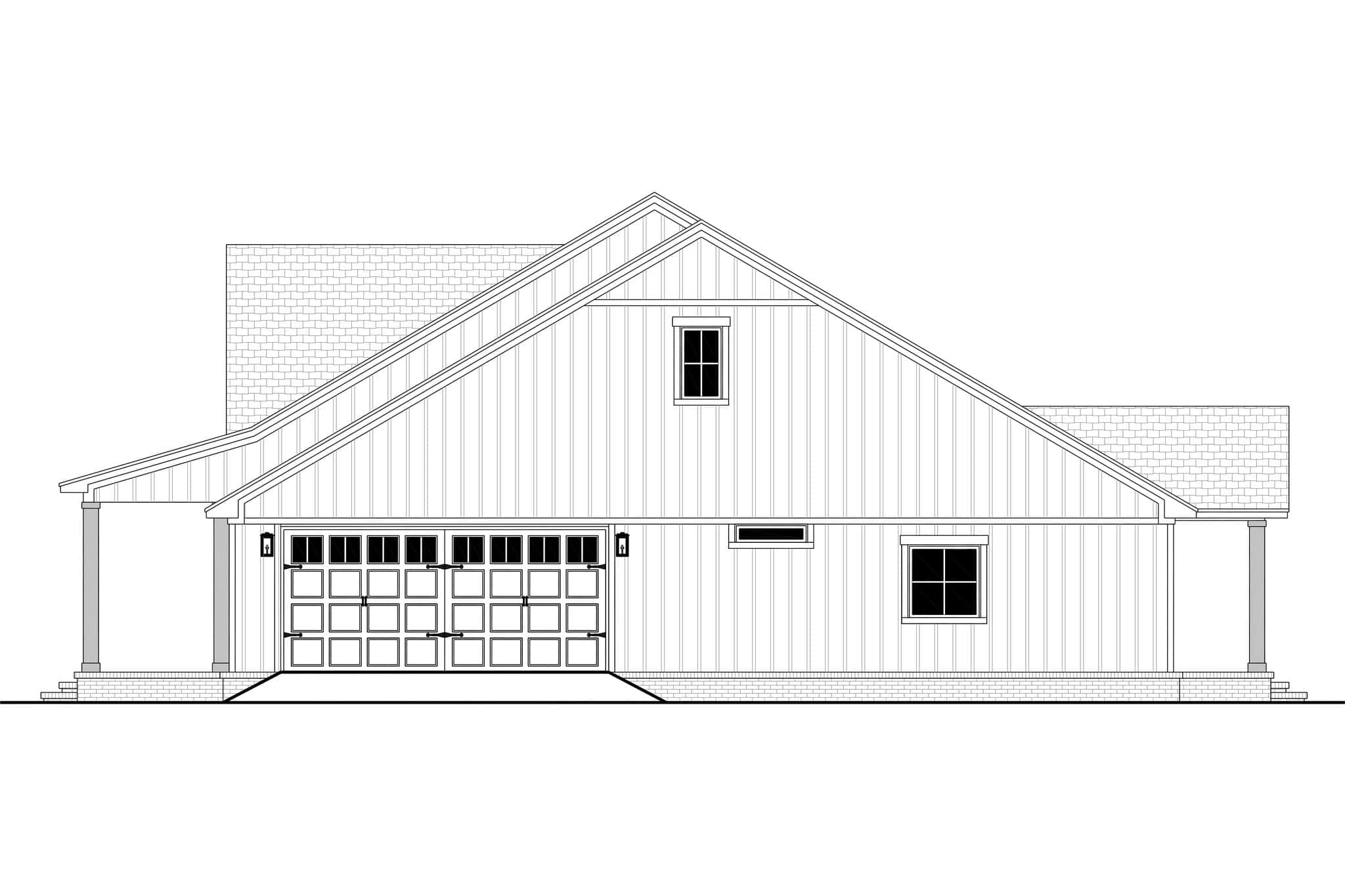 Home Plan Right Elevation of this 4-Bedroom,2070 Sq Ft Plan -142-1588