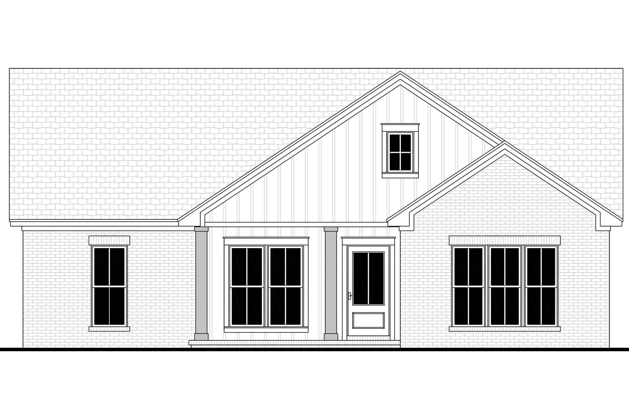 Home Plan Front Elevation of this 3-Bedroom,1128 Sq Ft Plan -142-1589