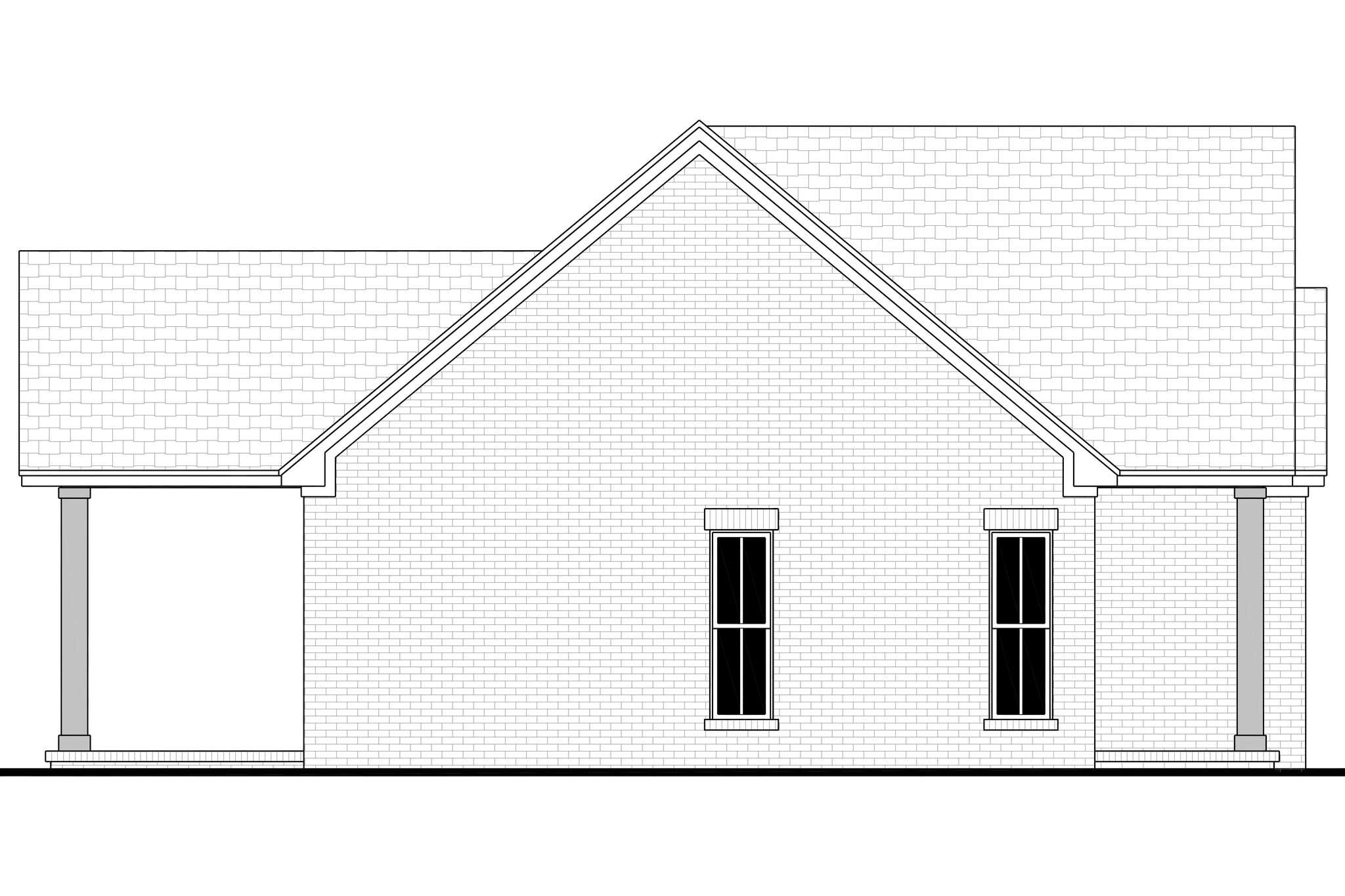 Home Plan Left Elevation of this 3-Bedroom,1128 Sq Ft Plan -142-1589