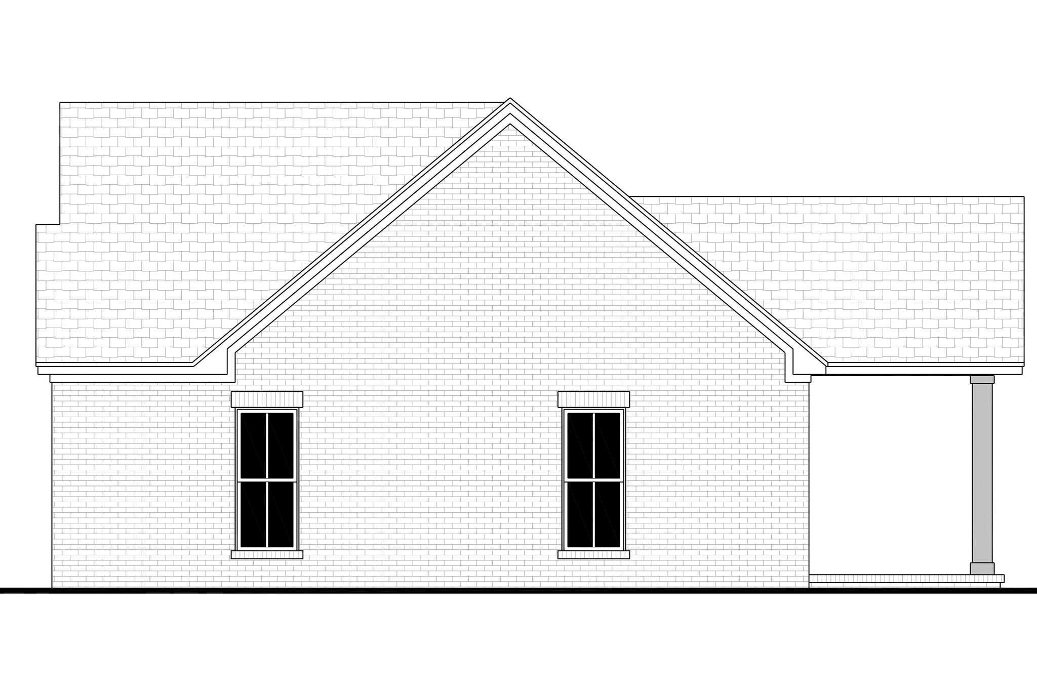 Home Plan Right Elevation of this 3-Bedroom,1128 Sq Ft Plan -142-1589