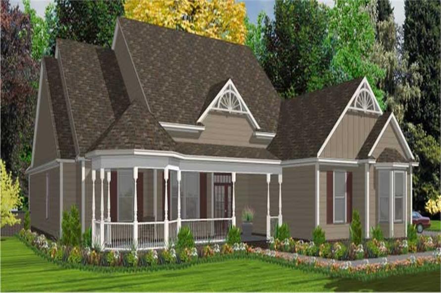 5-Bedroom, 2491 Sq Ft Country Home Plan - 144-1001 - Main Exterior