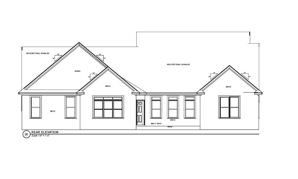 Home Plan Rear Elevation of this 5-Bedroom,2491 Sq Ft Plan -144-1001