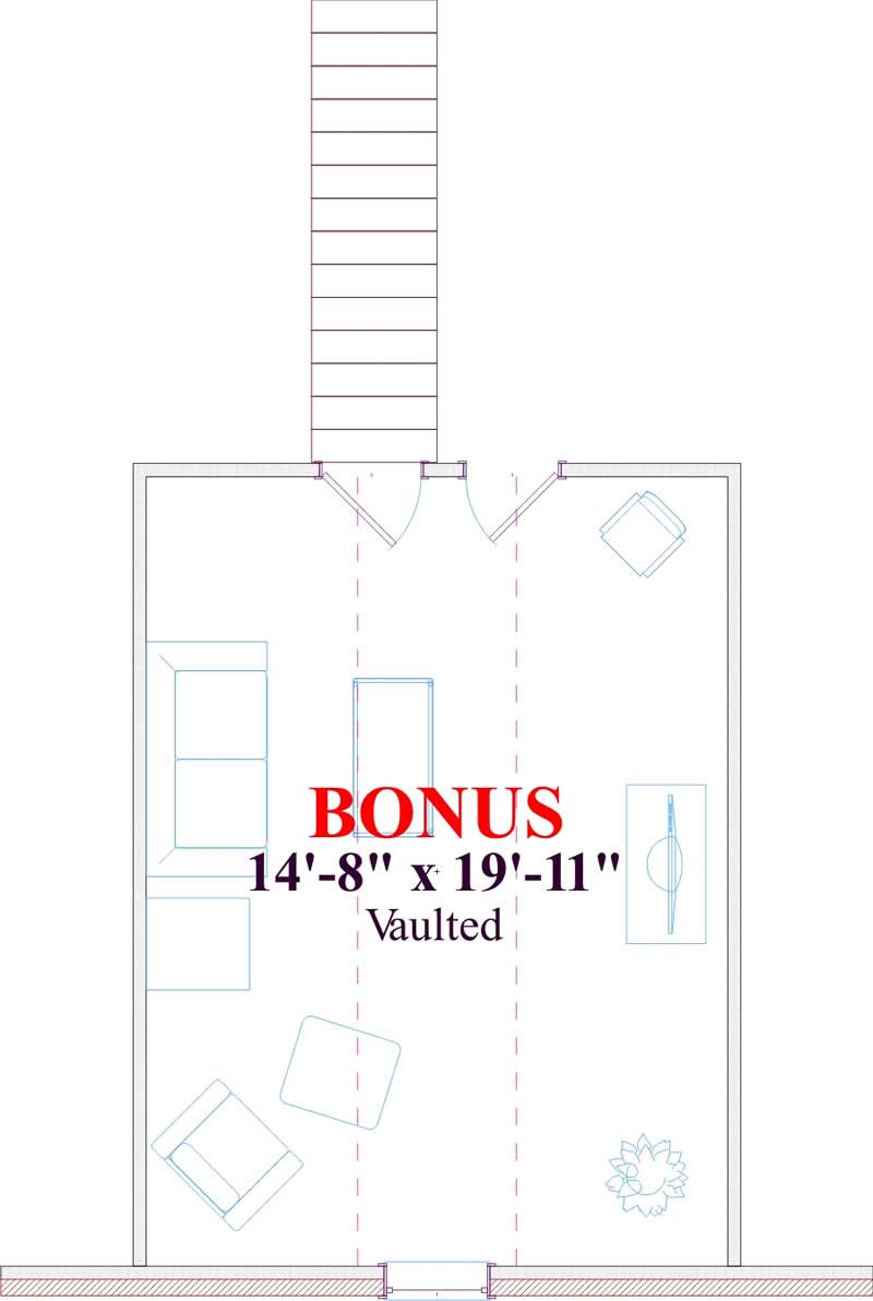 Floor Plan Second Story of Ranch Plan #144-1007