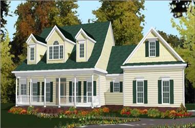 4-Bedroom, 2649 Sq Ft Cape Cod Home Plan - 144-1064 - Main Exterior
