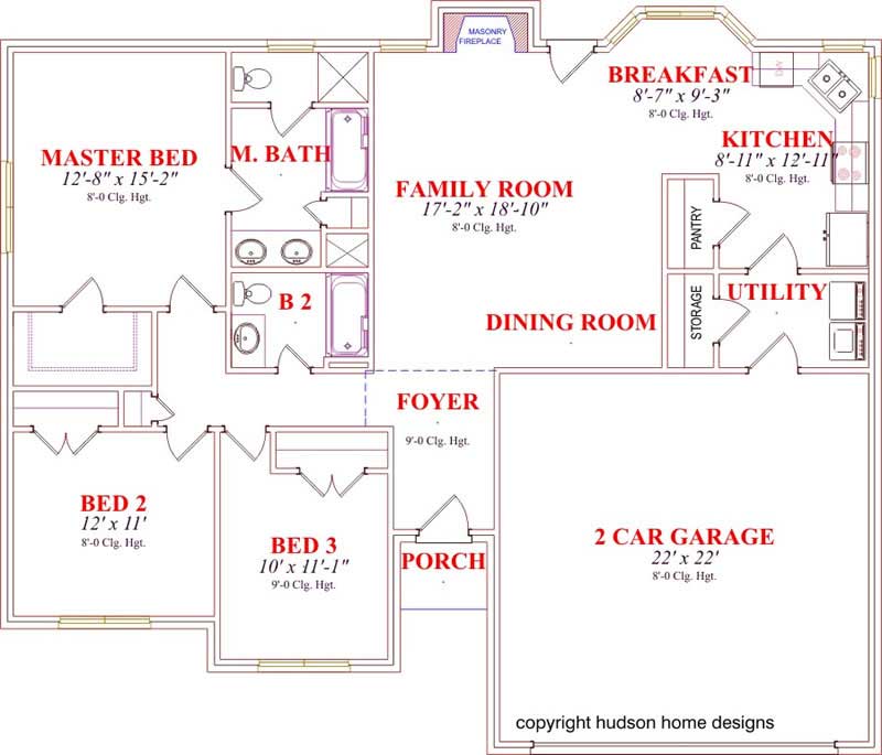 Floor Plan First Story of Contemporary Plan #144-1066