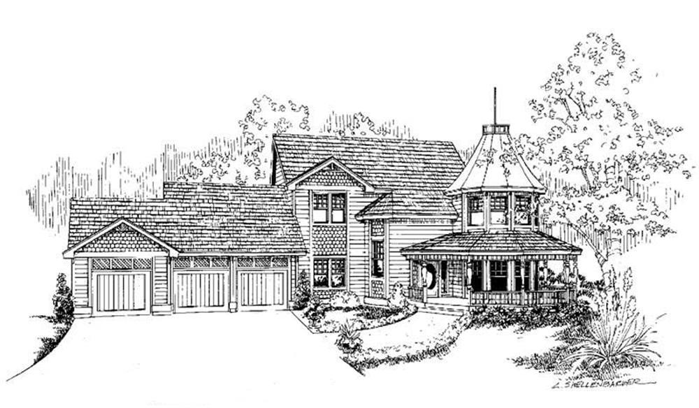Front view of Contemporary home (ThePlanCollection: House Plan #145-1007)