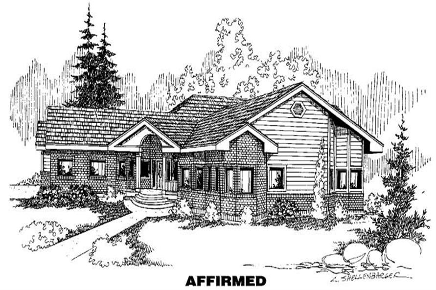 Front view of Country home (ThePlanCollection: House Plan #145-1011)