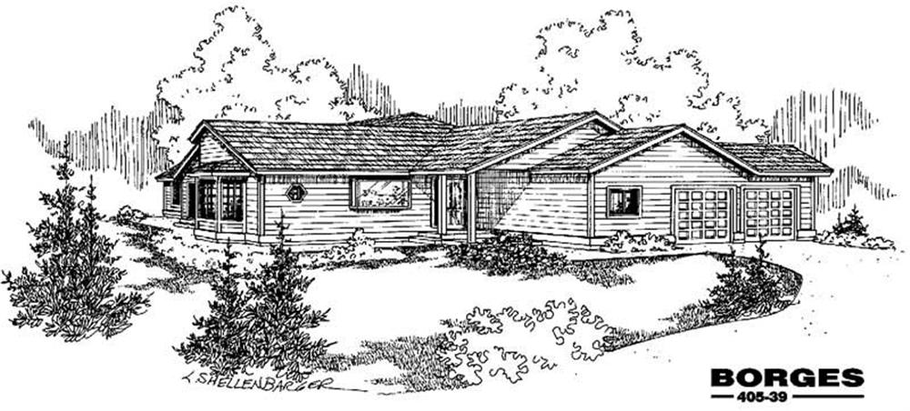 Front view of Contemporary home (ThePlanCollection: House Plan #145-1012)
