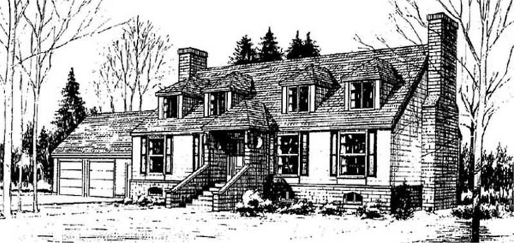Front view of Traditional home (ThePlanCollection: House Plan #145-1013)