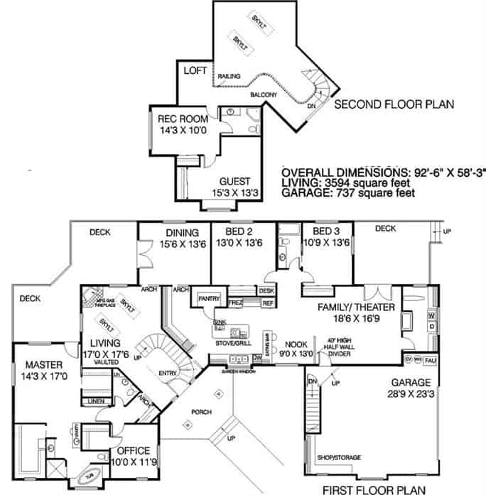 Floor Plan First Story of Transitional Plan #145-1014